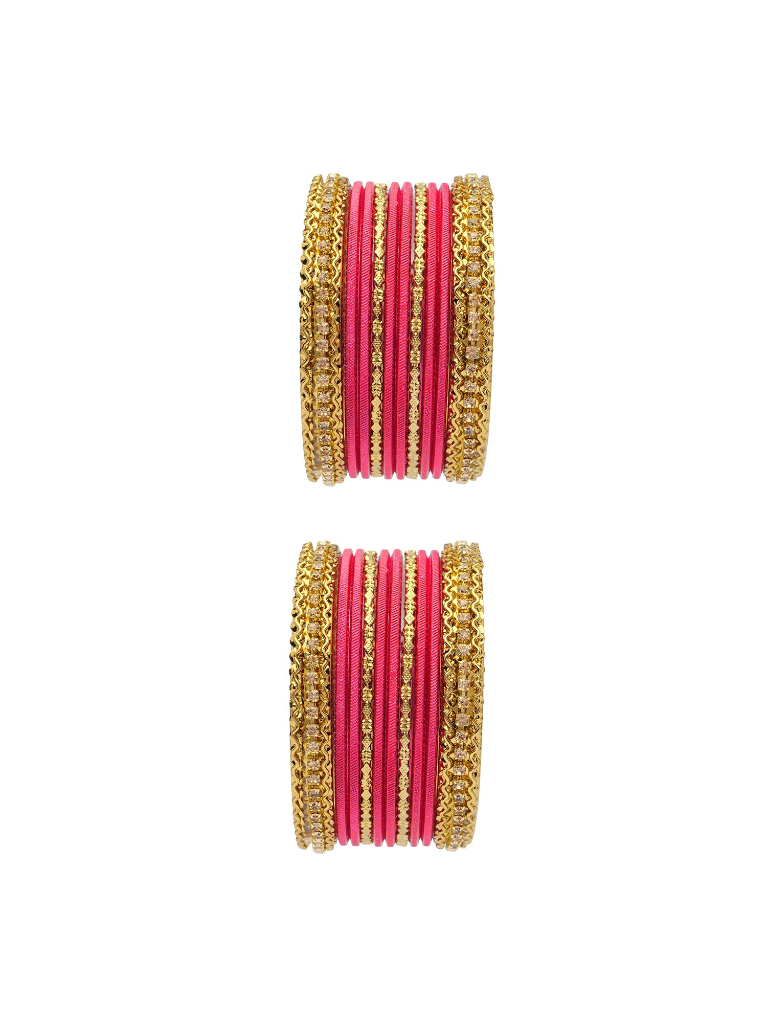 Children's Two-Hand Bangle Set in Hot Pink
