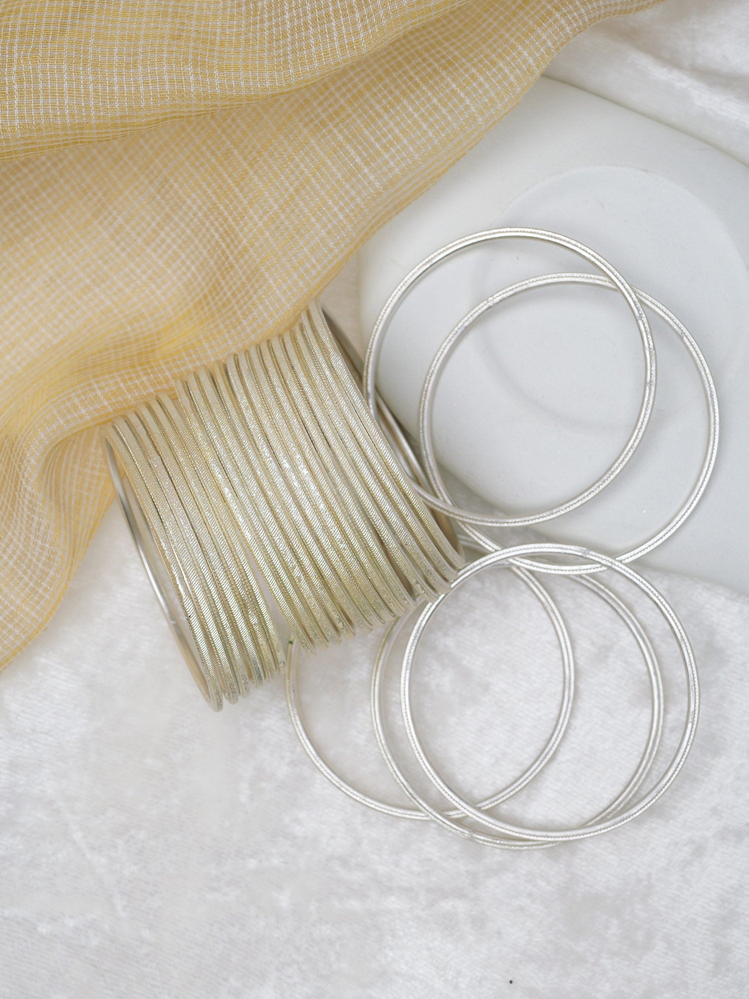 Cream Shimmer Bangles