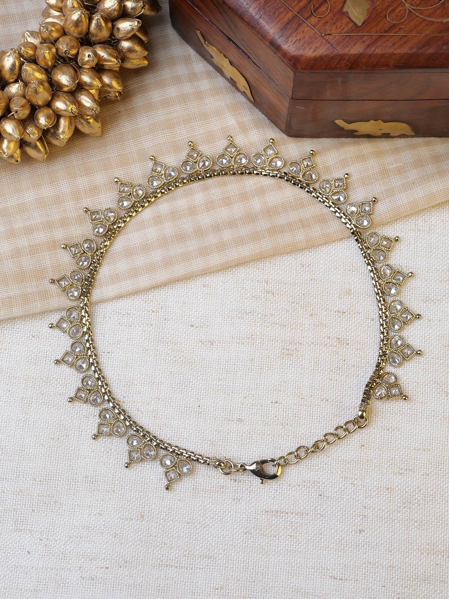 Crystal Anklet in White