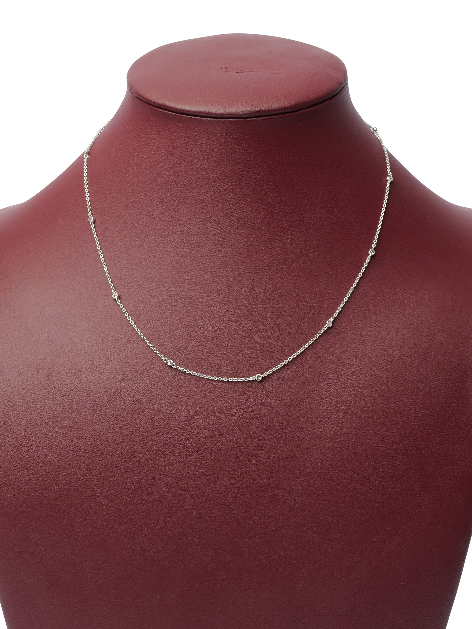 Cubic Zirconia Crystal Chain in Rhodium