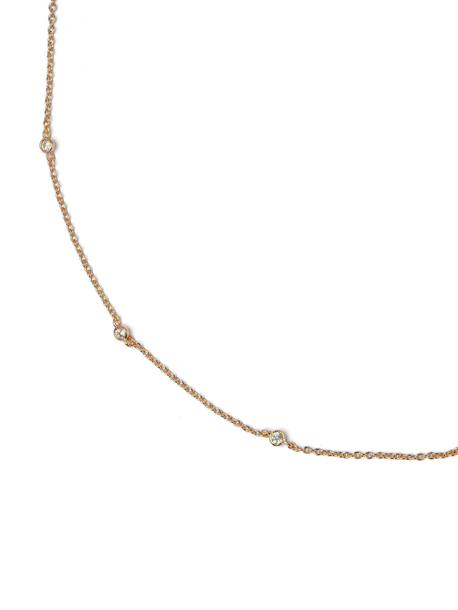 Cubic Zirconia Crystal Chain in Rose Gold