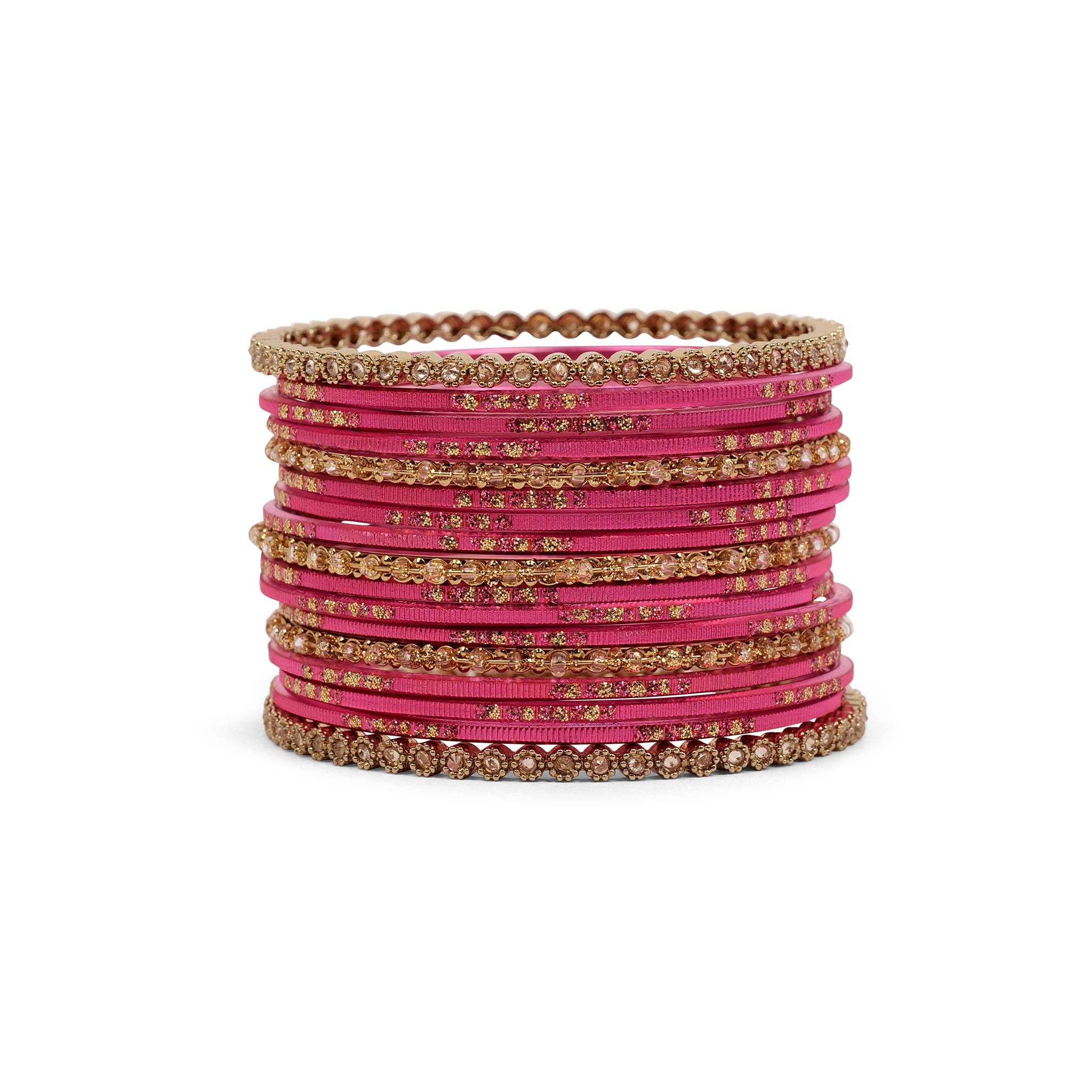 Timeless Antique and Hot Pink Bangle Set