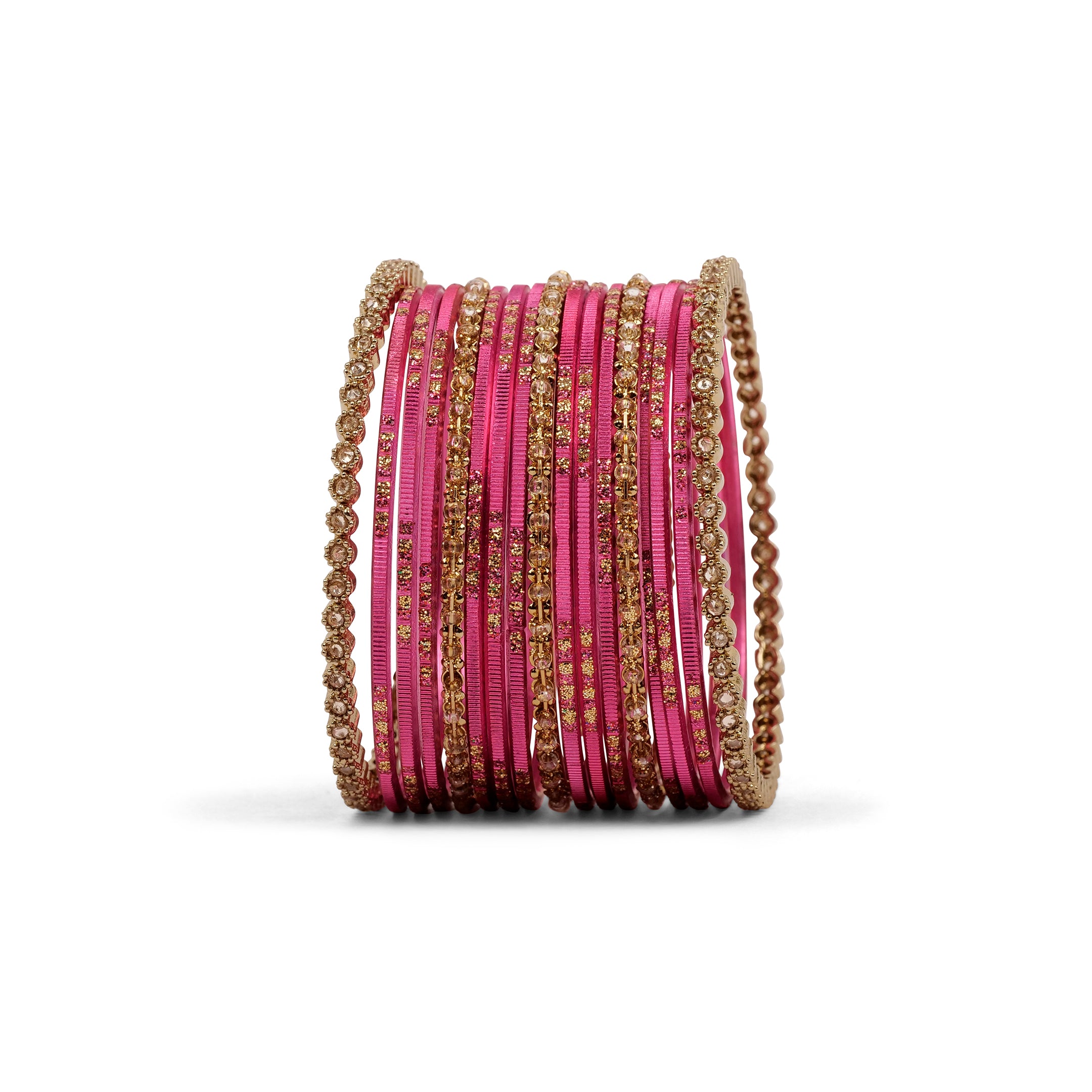 Timeless Antique and Hot Pink Bangle Set