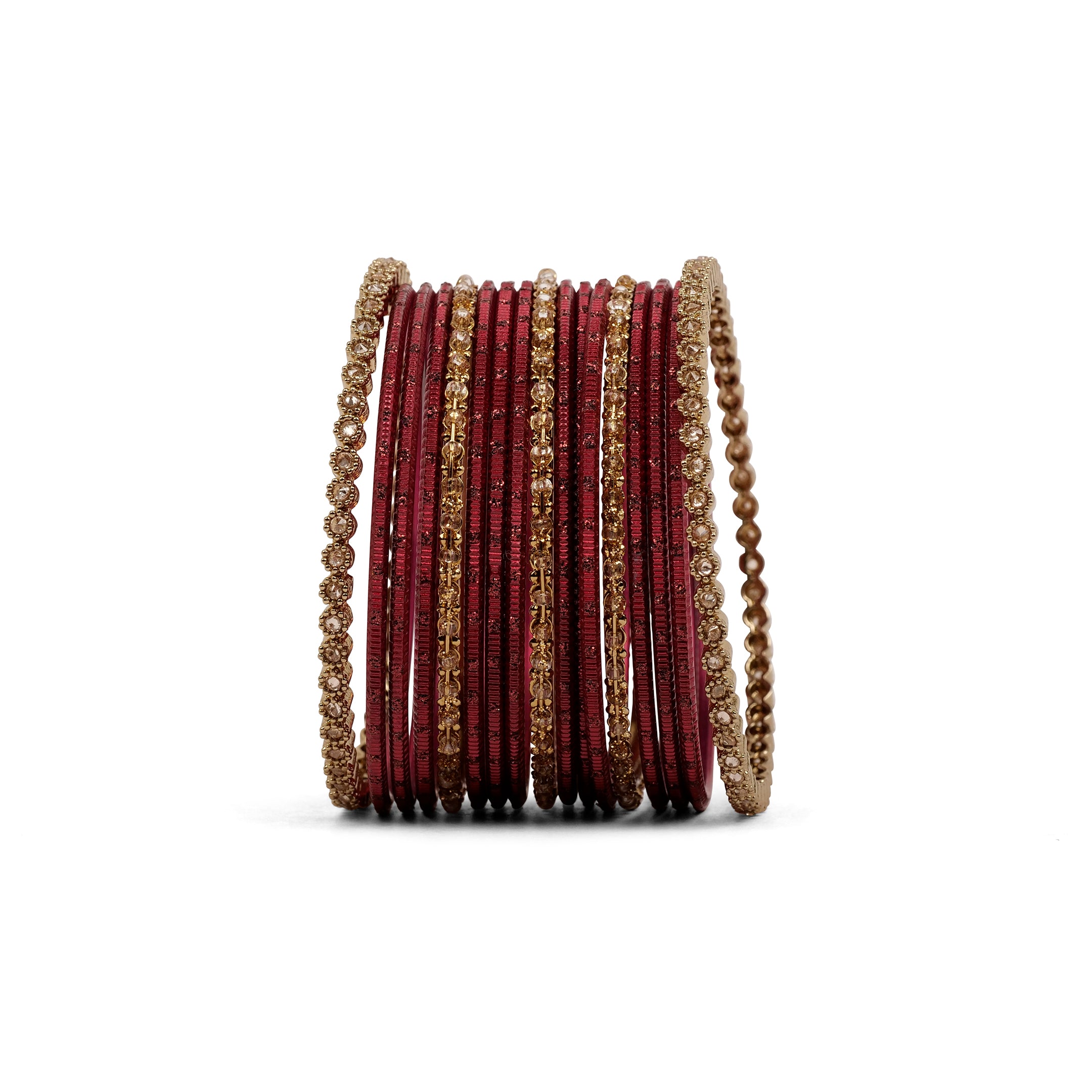 Timeless Antique and Maroon Bangle Set