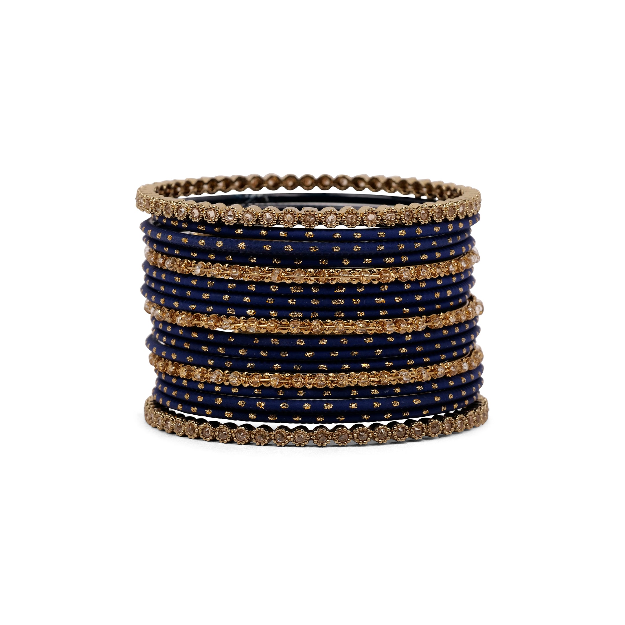 Timeless Antique and Navy Bangle Set