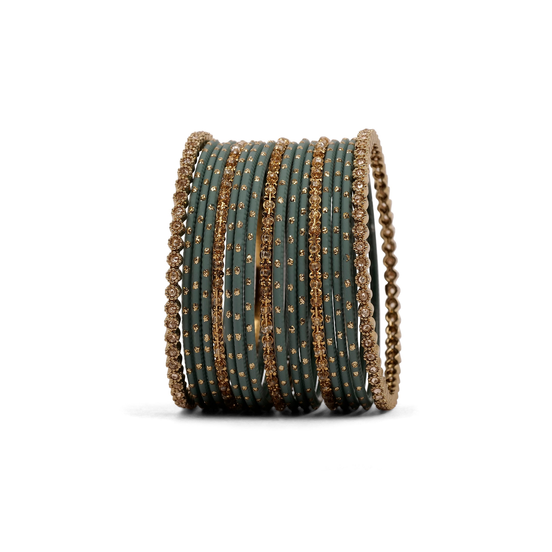 Timeless Antique and Teal Bangle Set