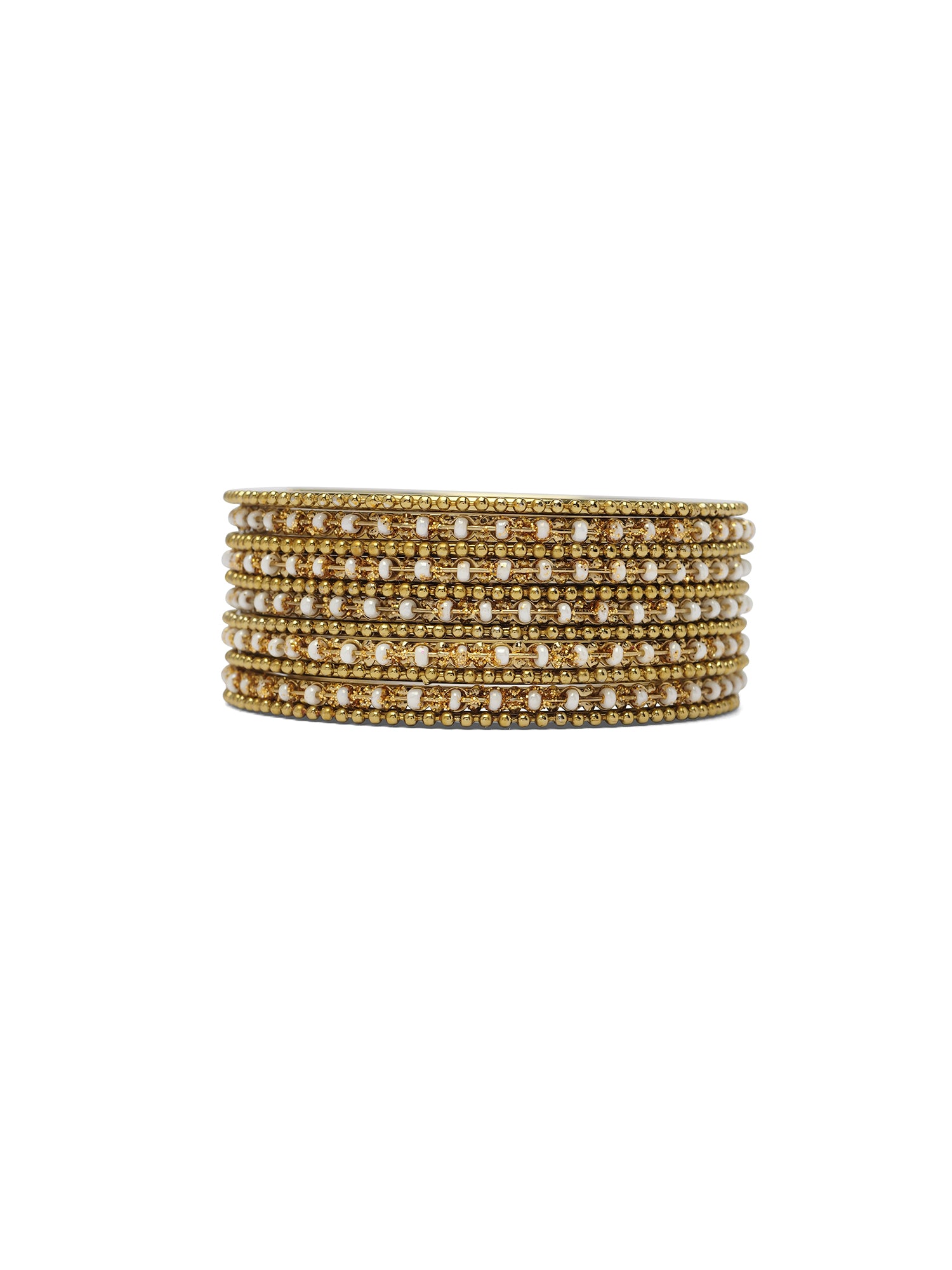 Damini Bangle Set in Pearl and Antique Gold