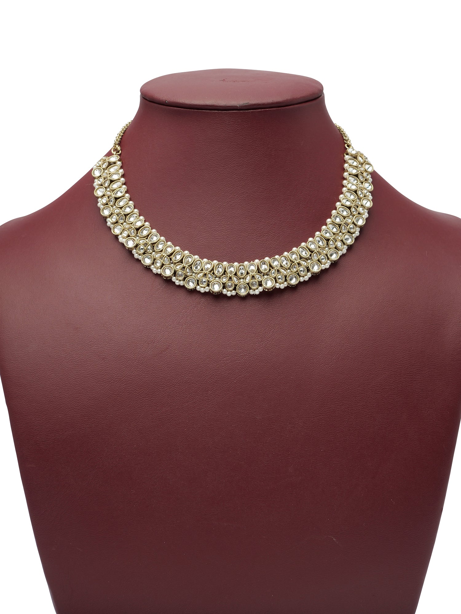 Devani Necklace Set in White and Antique Gold 