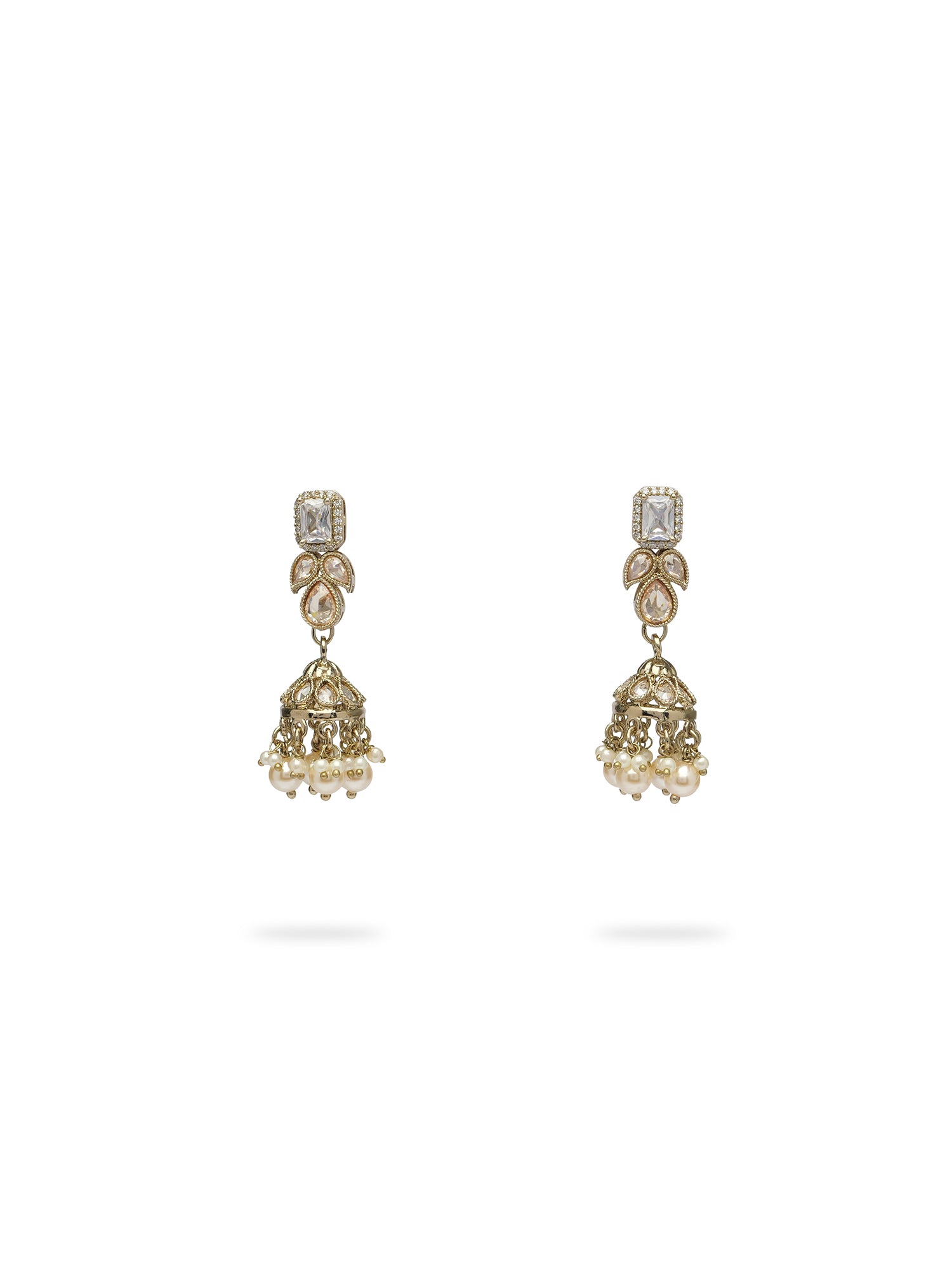 Devanshi Necklace Set in White and Champagne