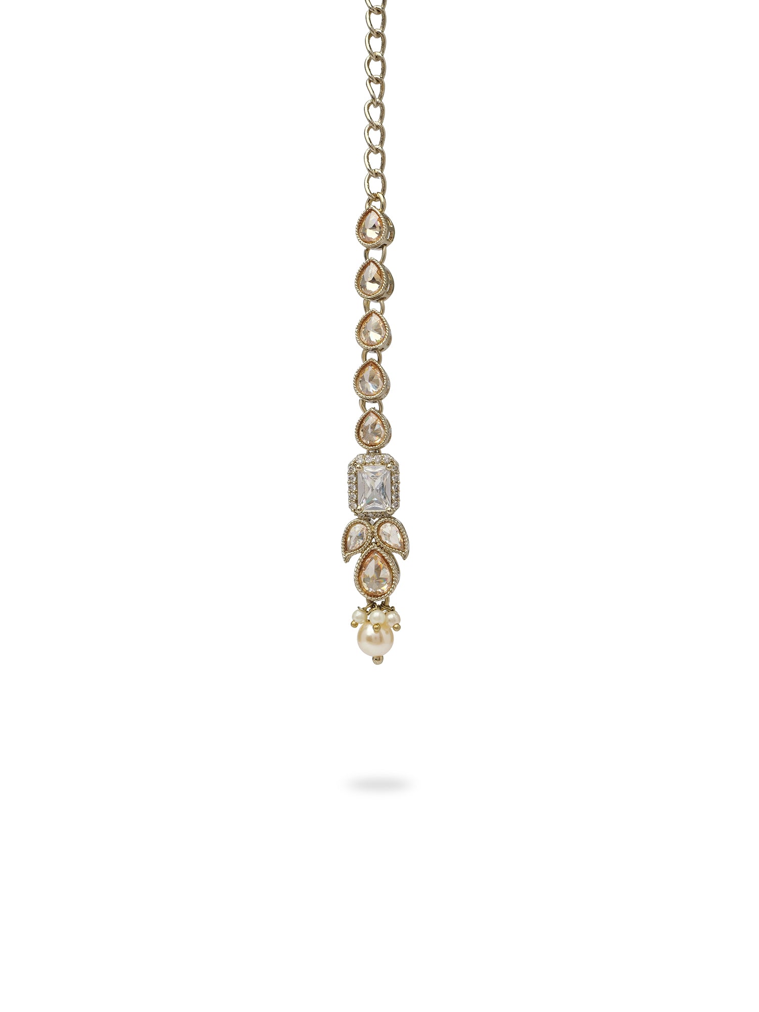 Devanshi Necklace Set in White and Champagne