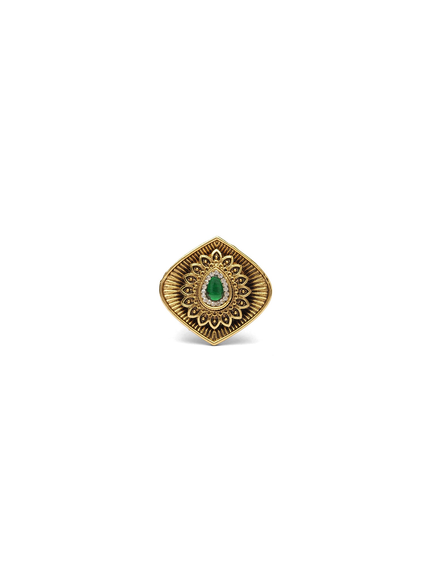 Devika Classic Ring in Green