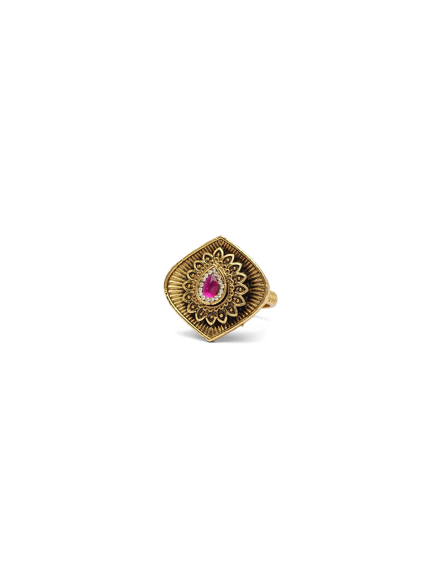 Devika Classic Ring in Hot Pink