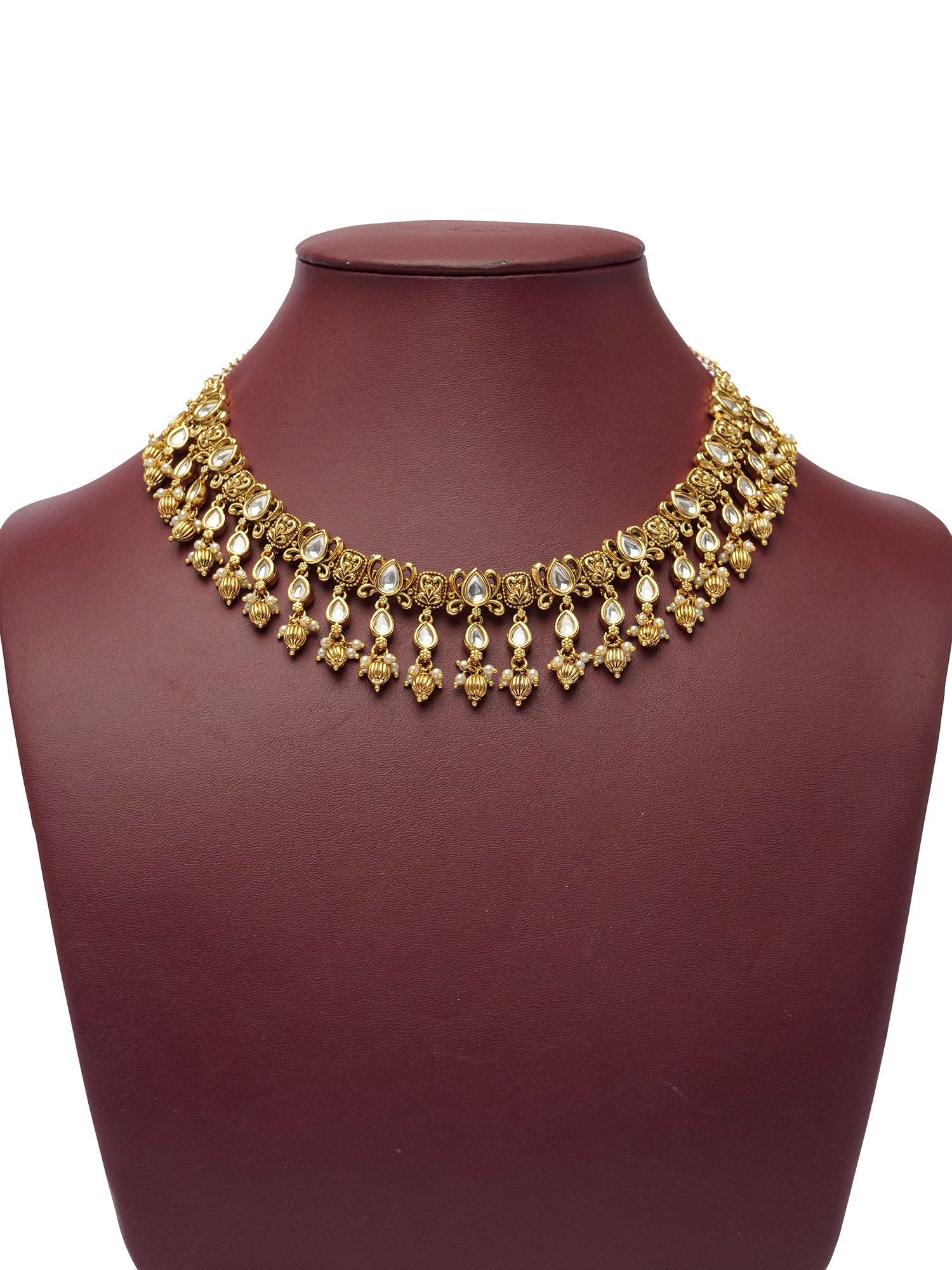 Devira Kundan Necklace Set in White