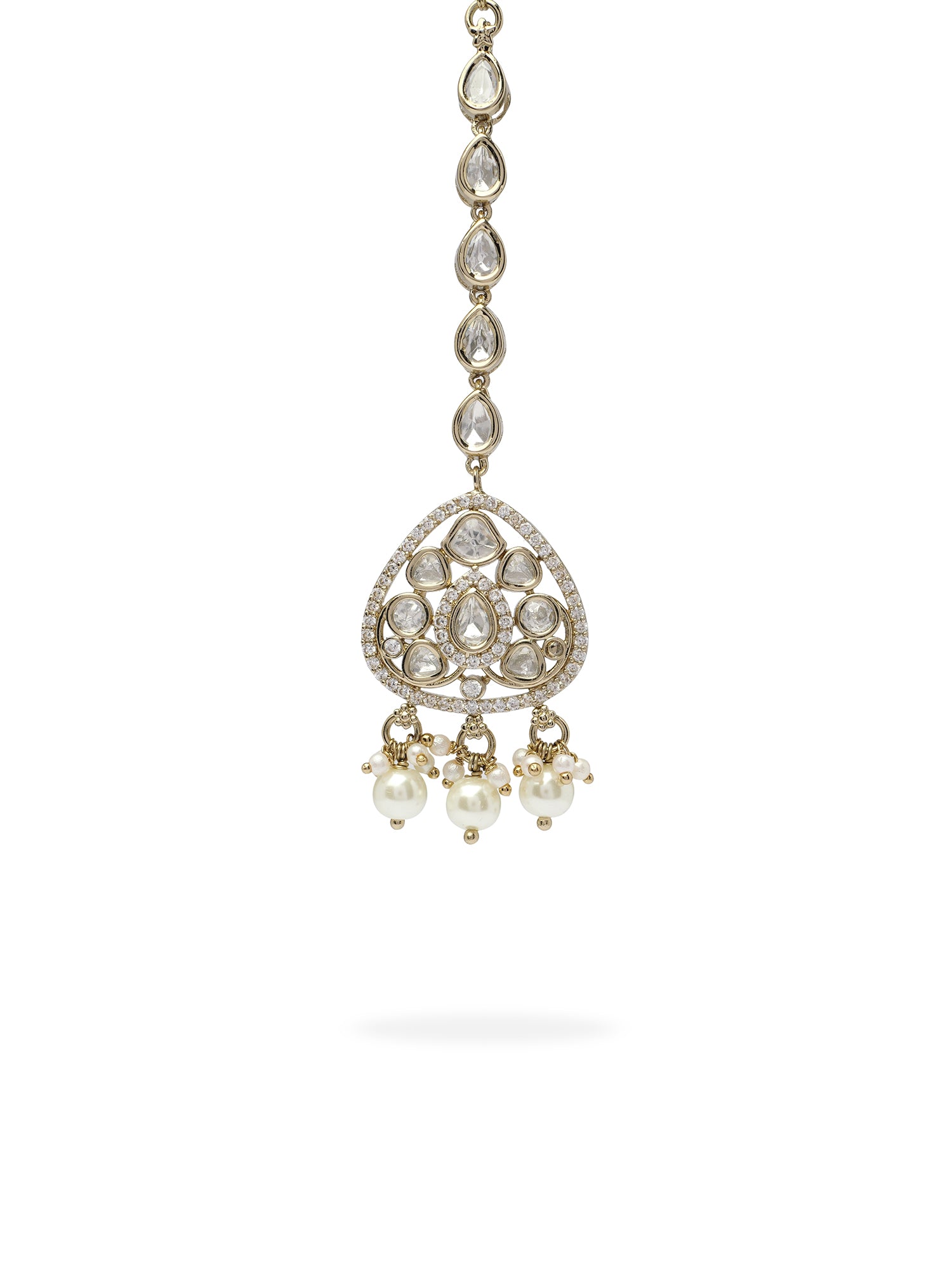 Divya Kundan Necklace Set in White