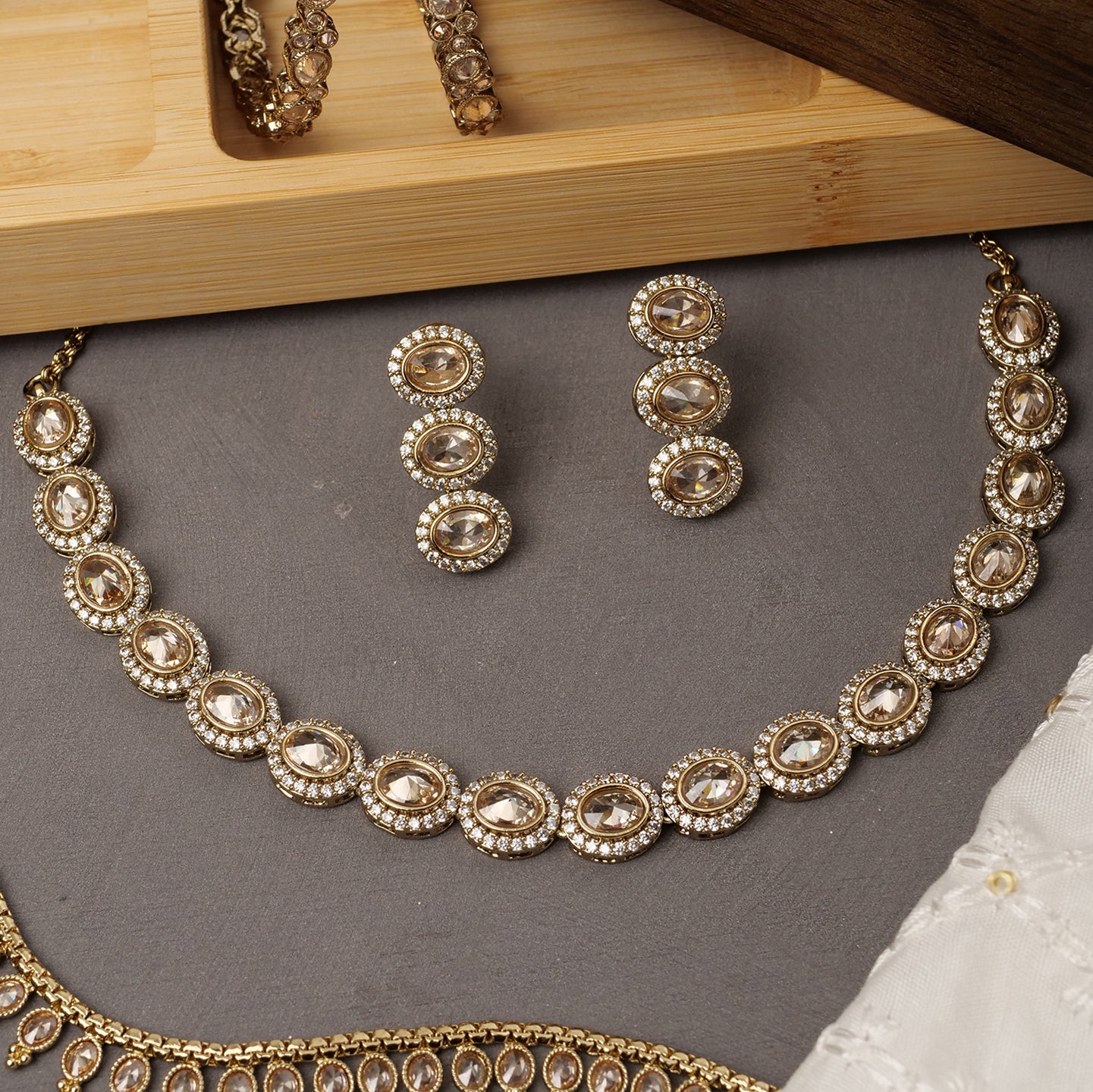 Elena Champagne Necklace Set