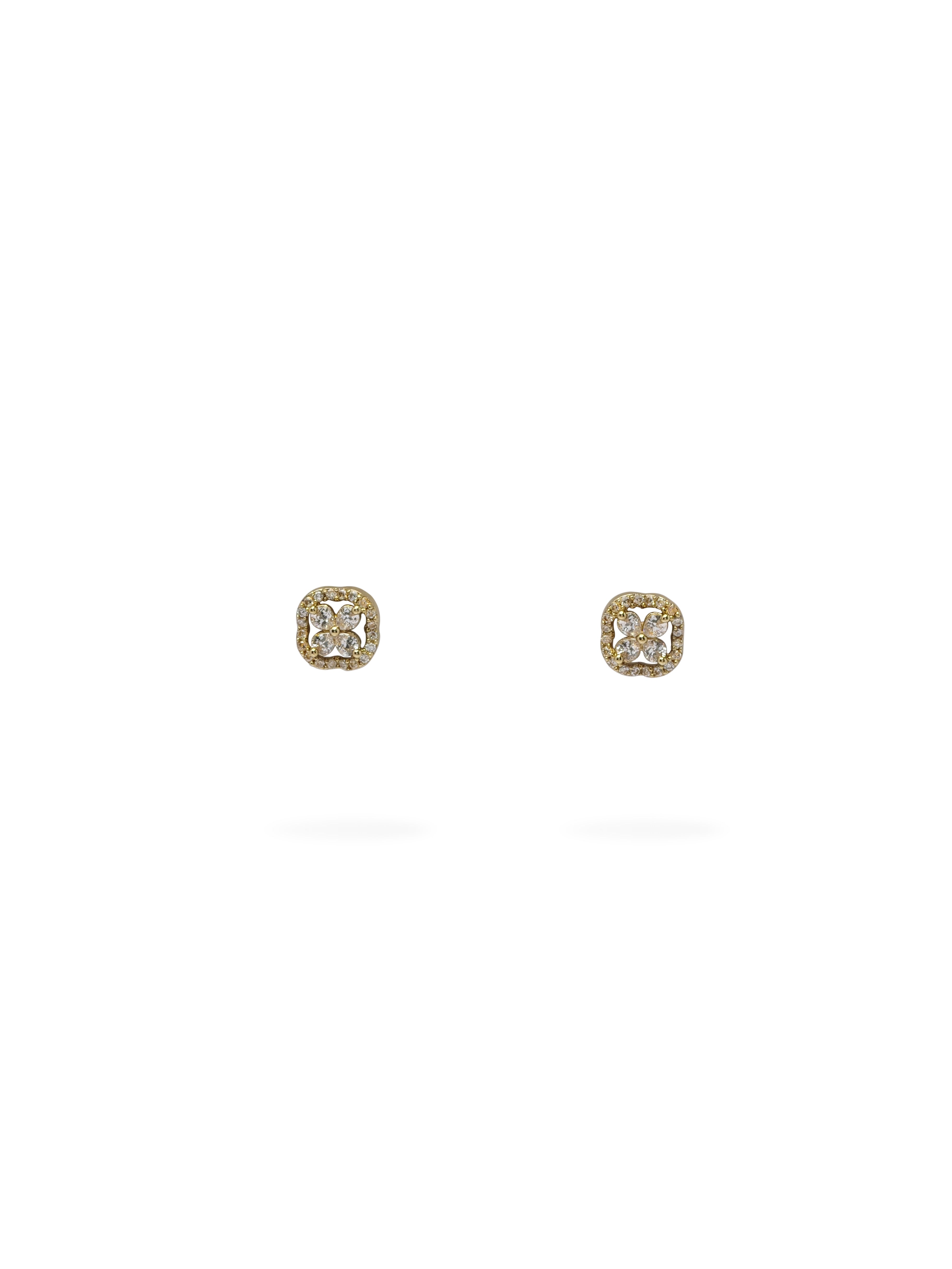 Eden Cubic Zirconia Ear Studs in Antique Gold