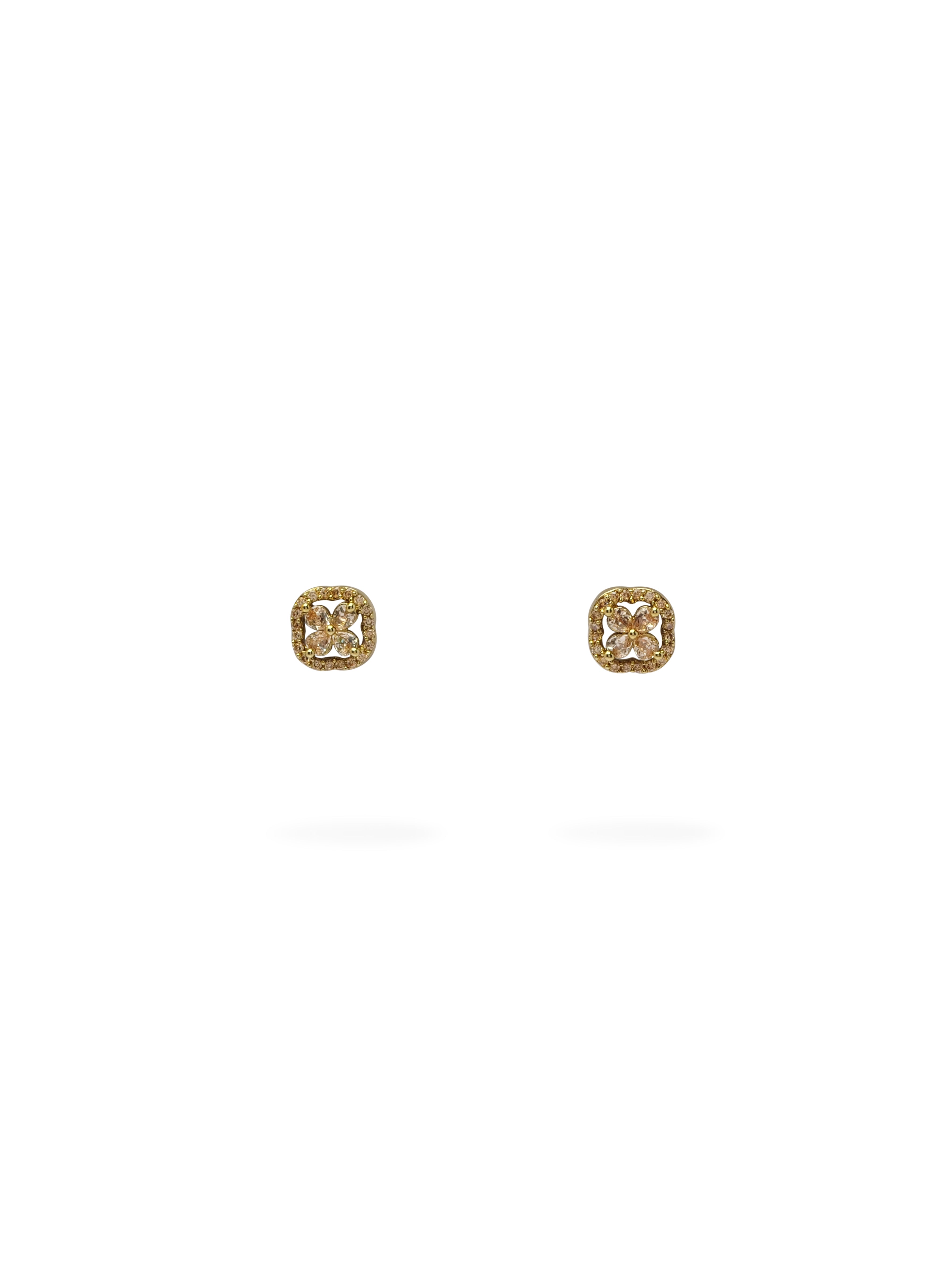 Eden Cubic Zirconia Ear Studs in Champagne