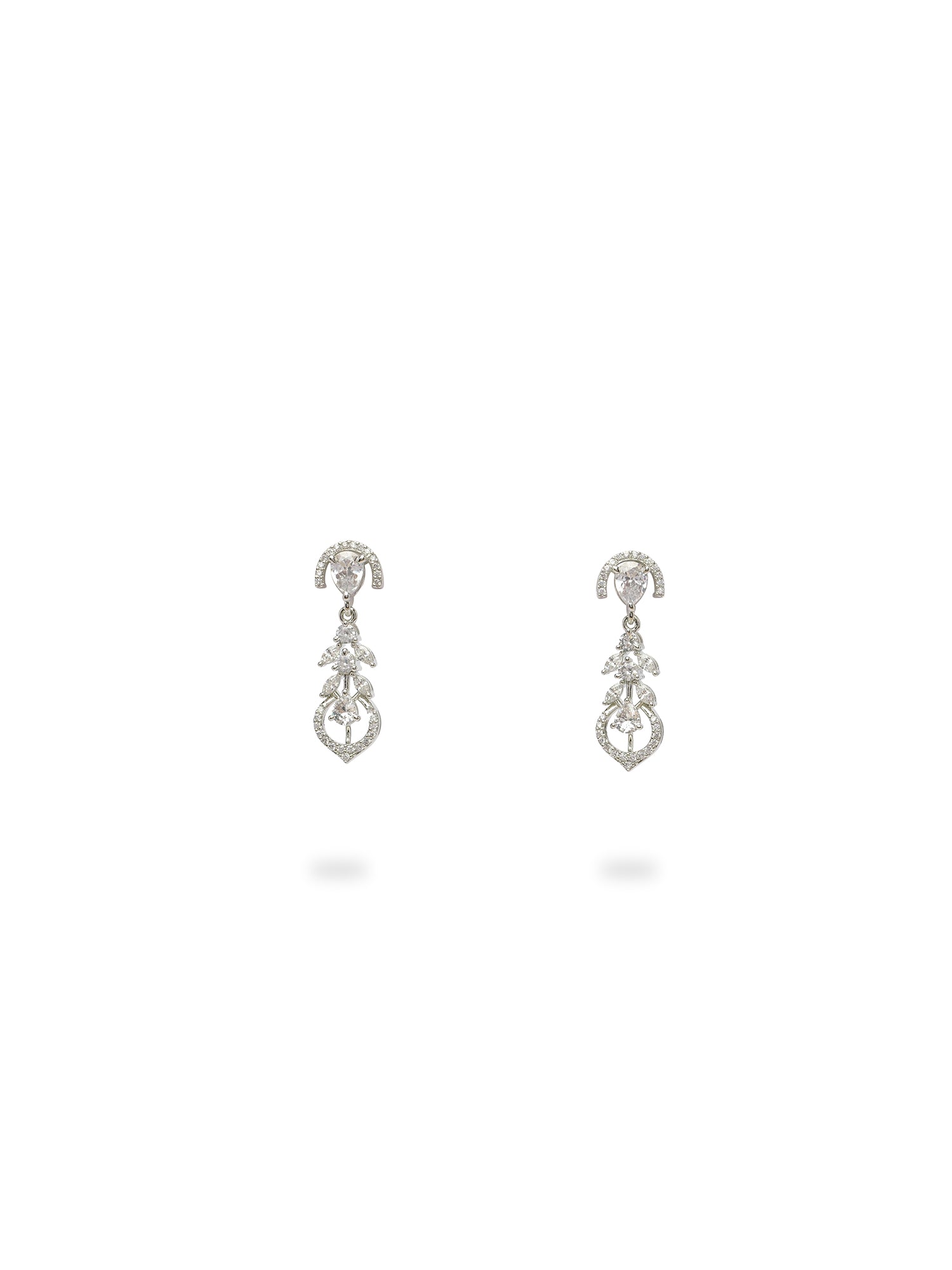 Elara Cubic Zirconia Necklace Set in Rhodium