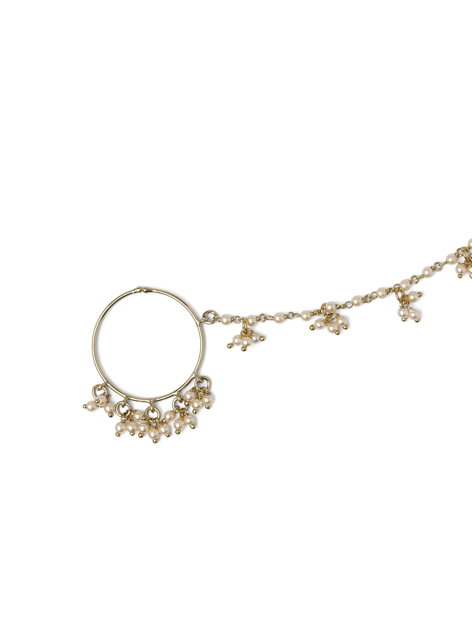 Elegant 1 Inch Pearl Cluster Bridal Nose Ring 