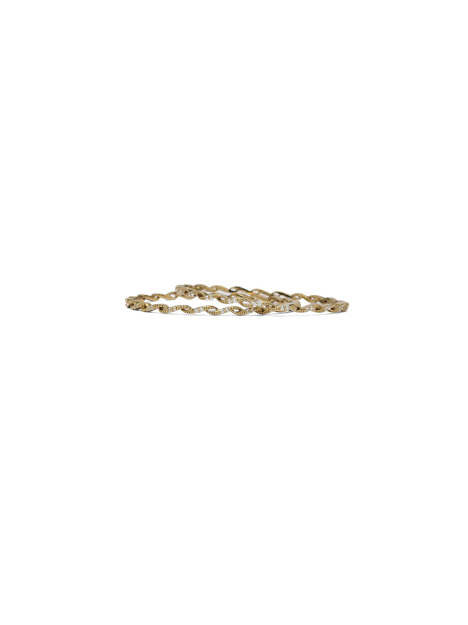 Elena Cubic Zirconia Bangles in Antique Gold