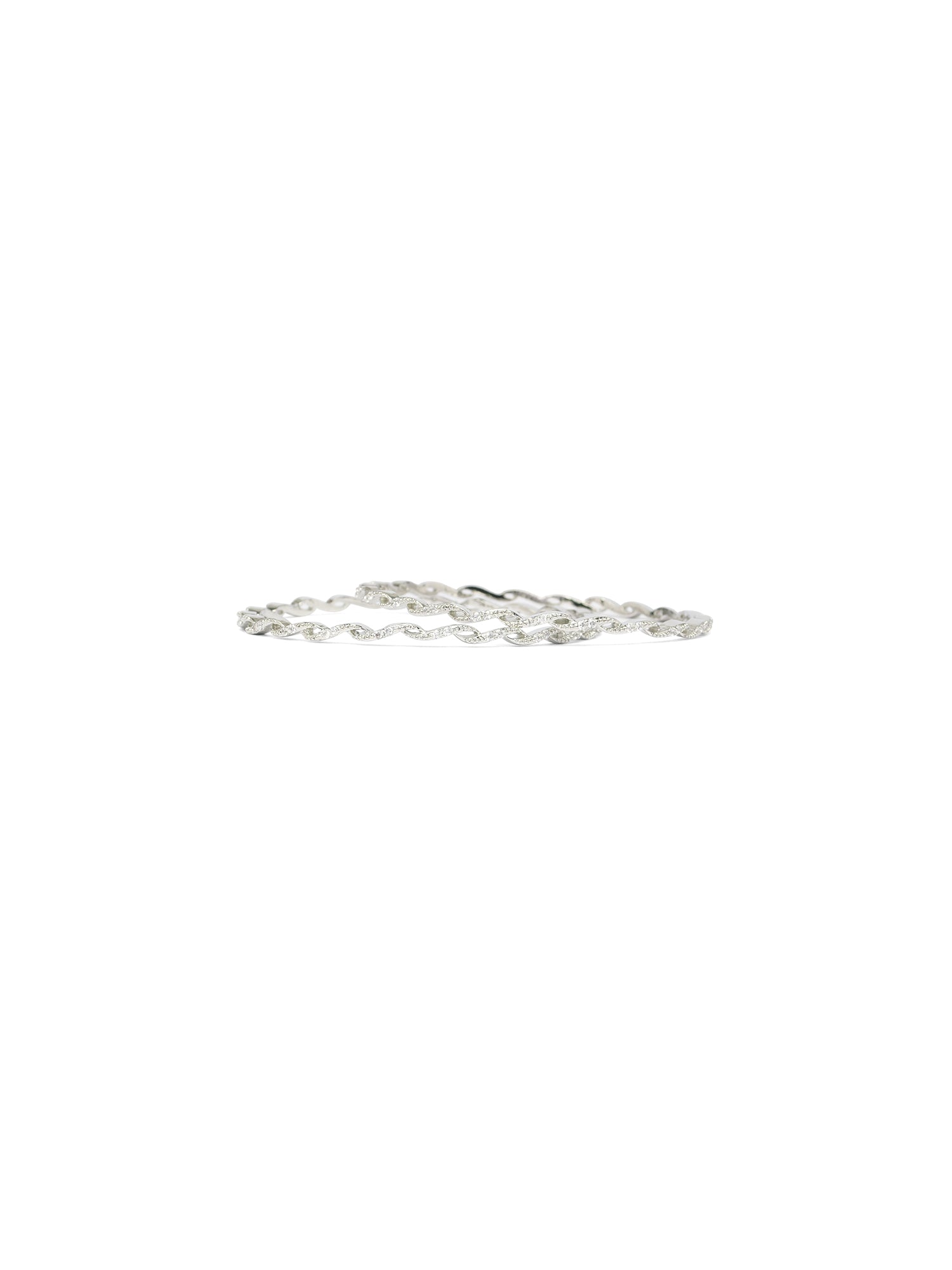 Elena Cubic Zirconia Bangles in Rhodium
