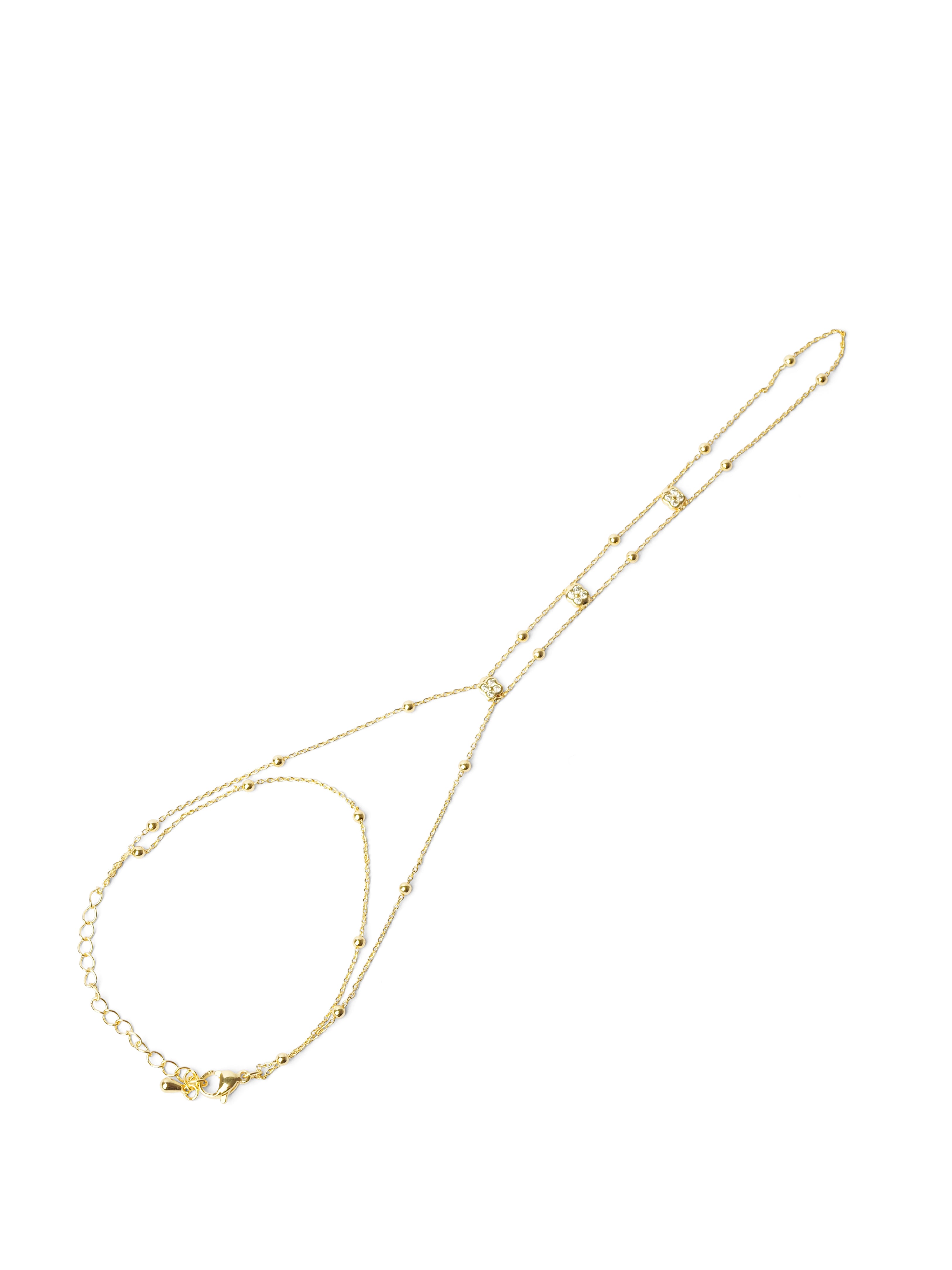 Elise Cubic Zirconia Hand Chain in Gold