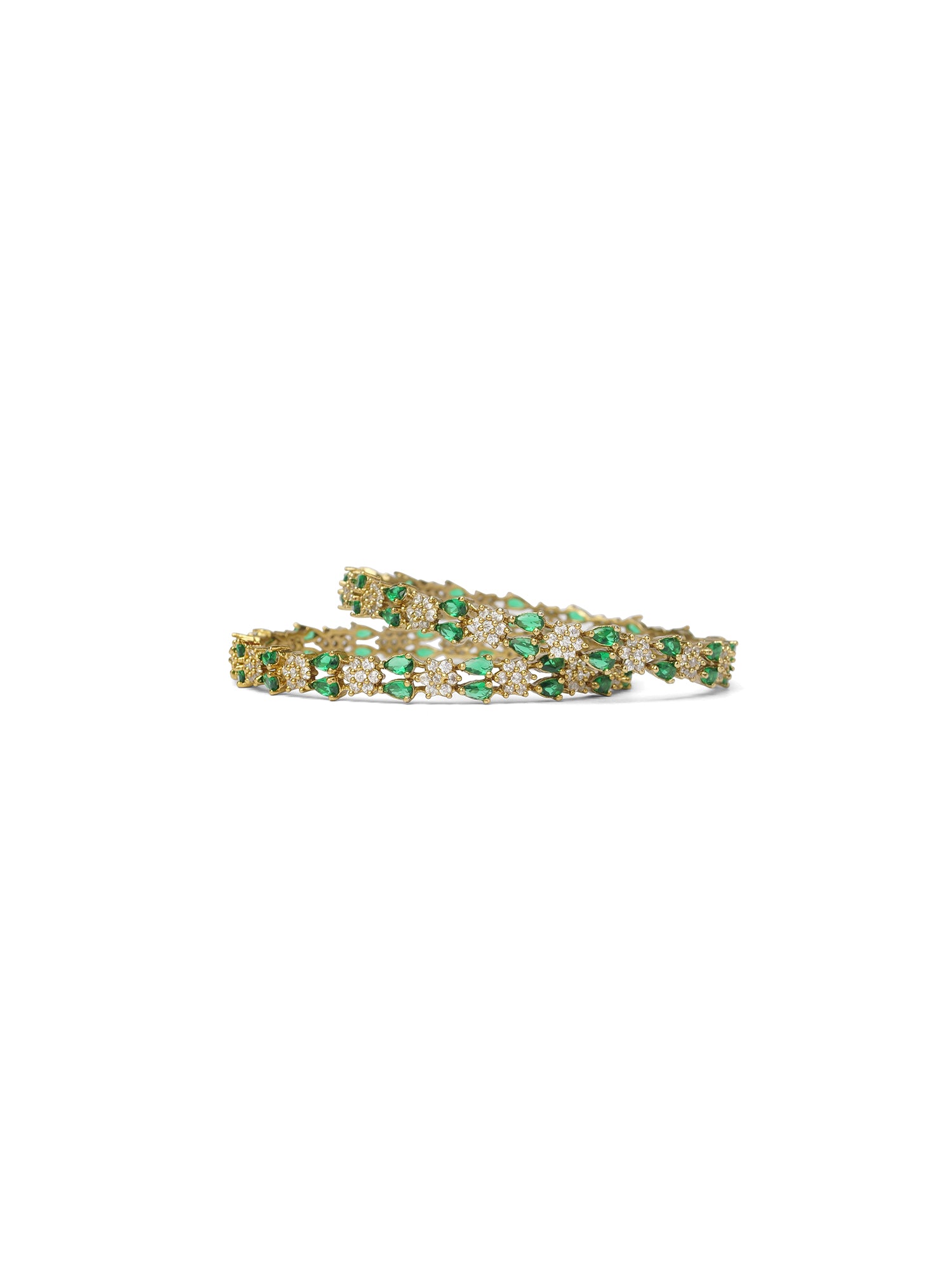 Eshana Cubic Zirconia Bangles in Green