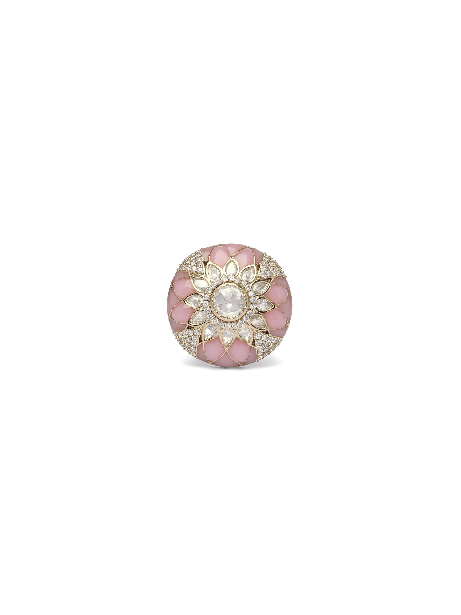 Eshara Kundan Ring in Pink