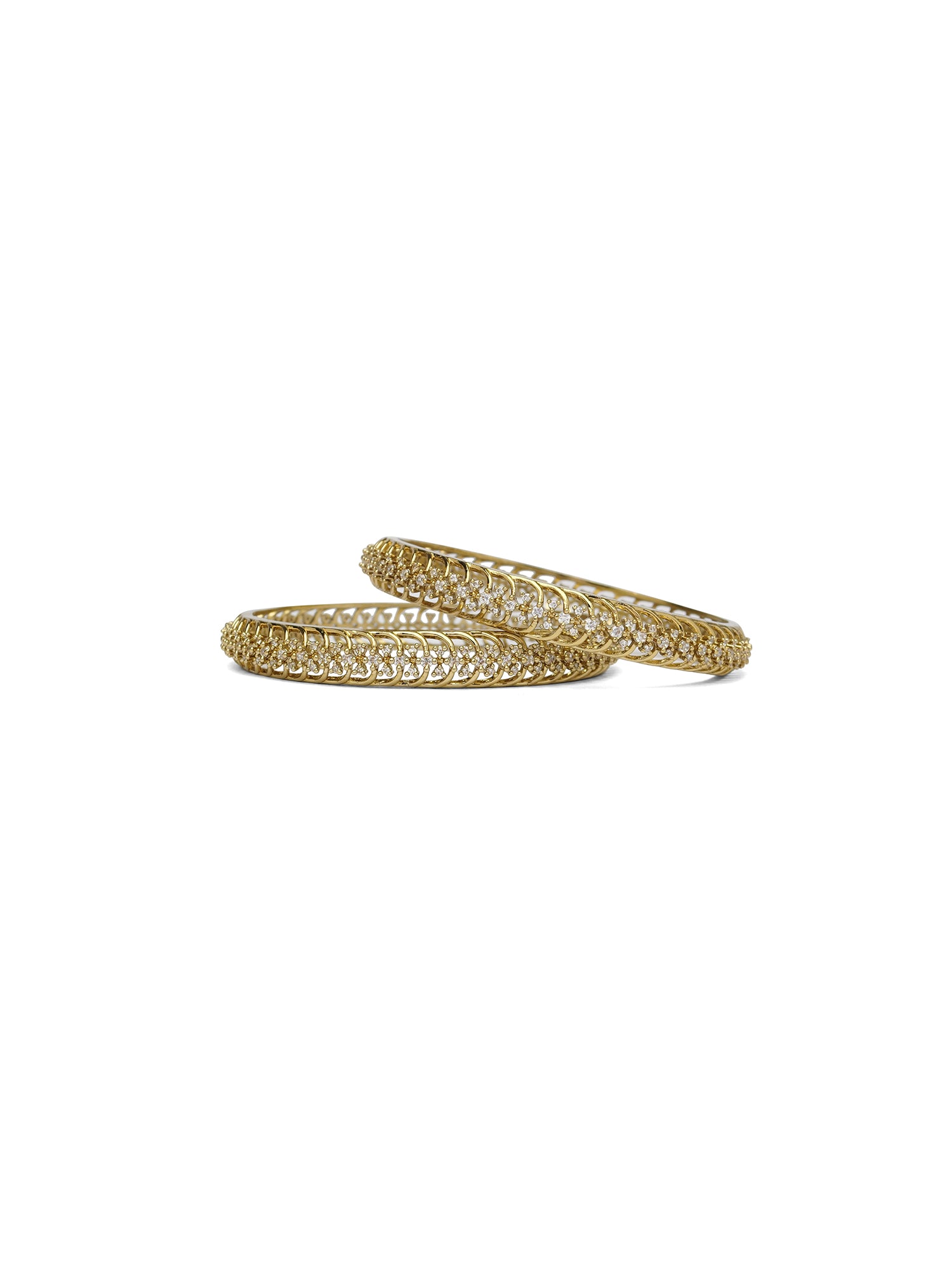 Evara Cubic Zirconia Bangles in White
