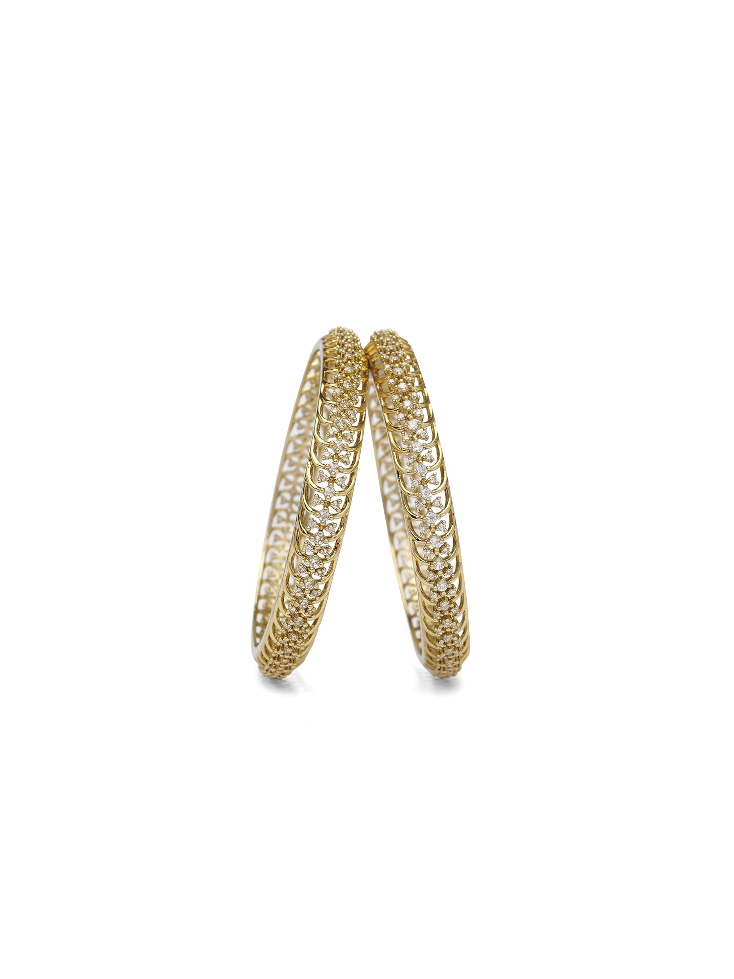 Evara Cubic Zirconia Bangles in White