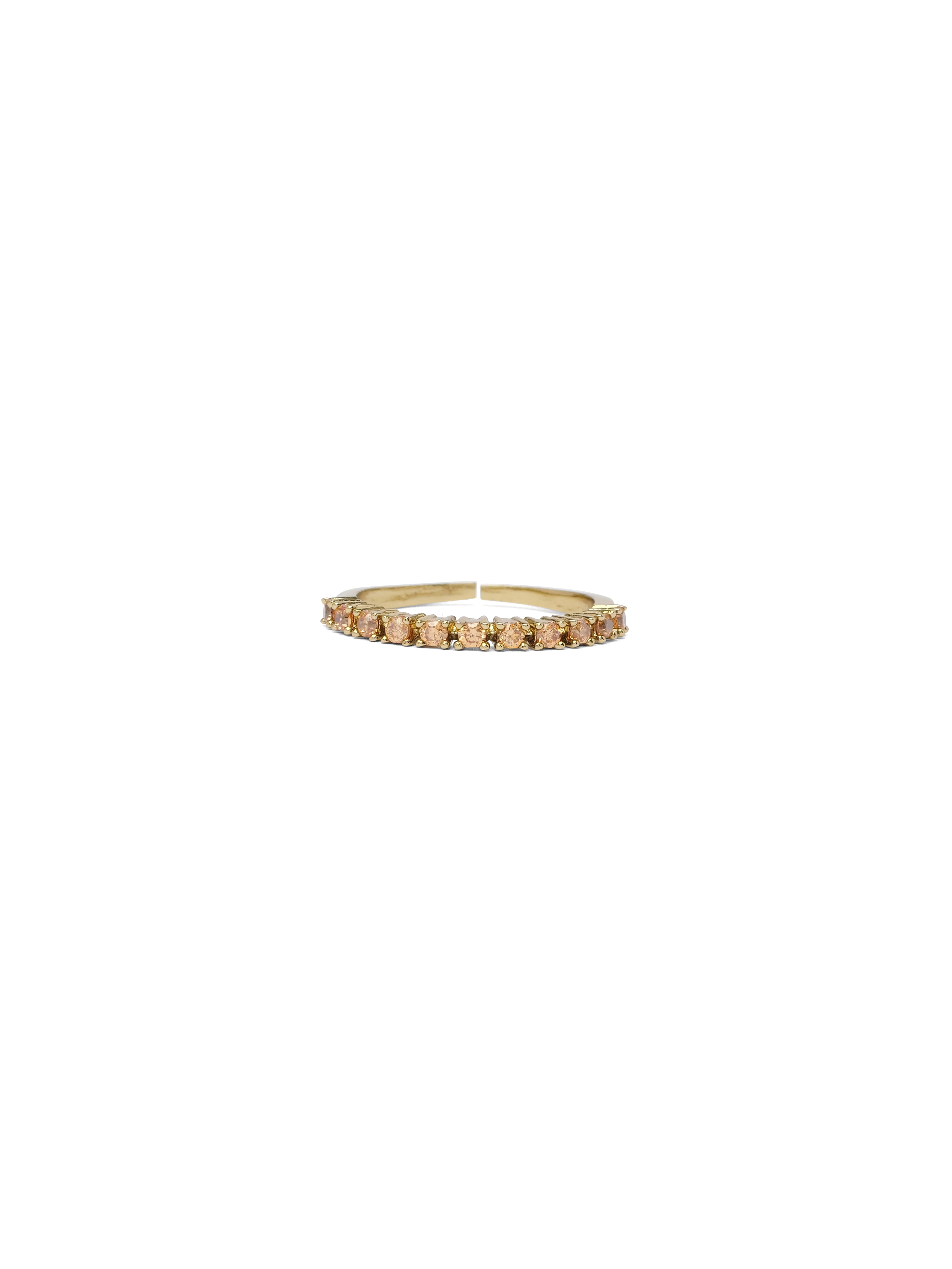 Evie Cubic Zirconia Ring in Champagne and Antique Gold