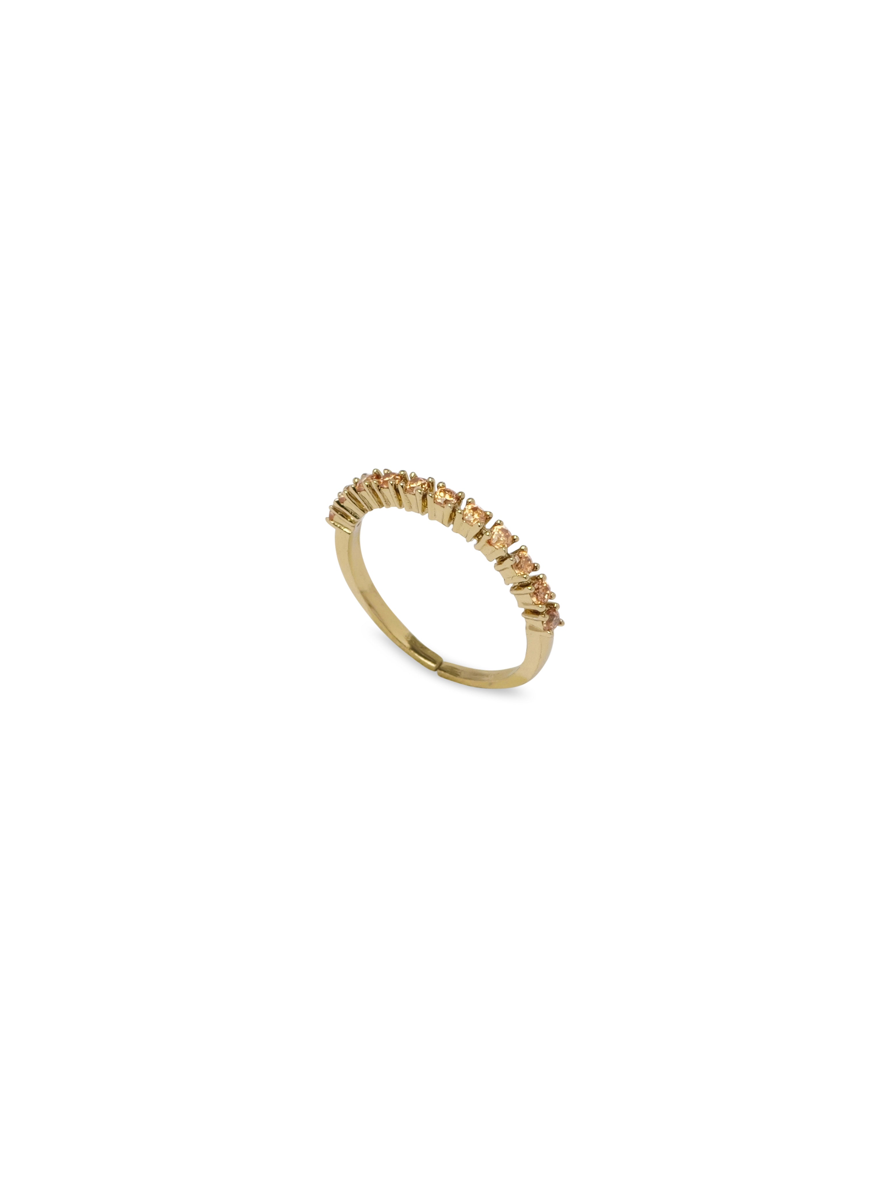 Evie Cubic Zirconia Ring in Champagne and Antique Gold