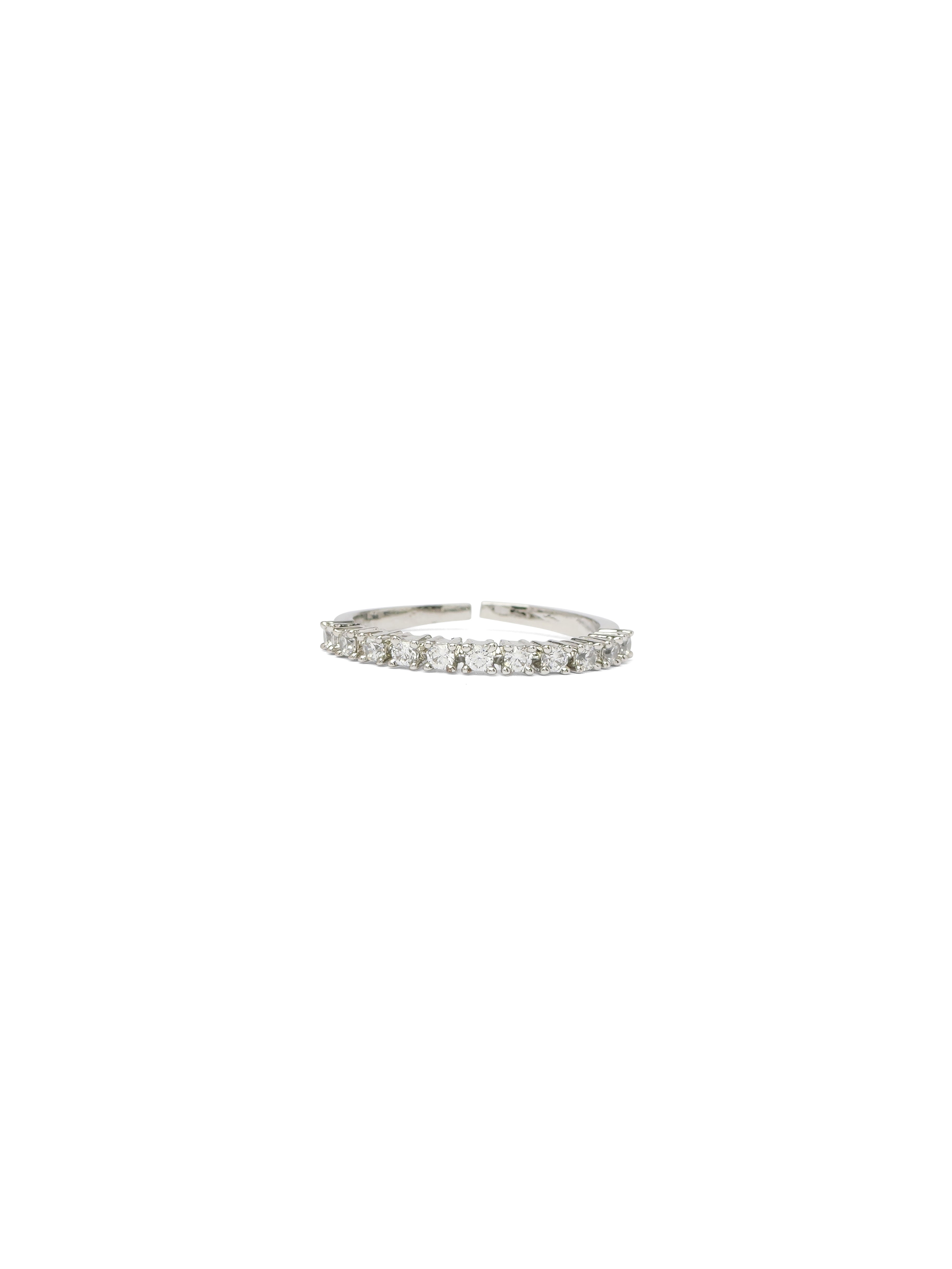 Evie Cubic Zirconia Ring in Rhodium