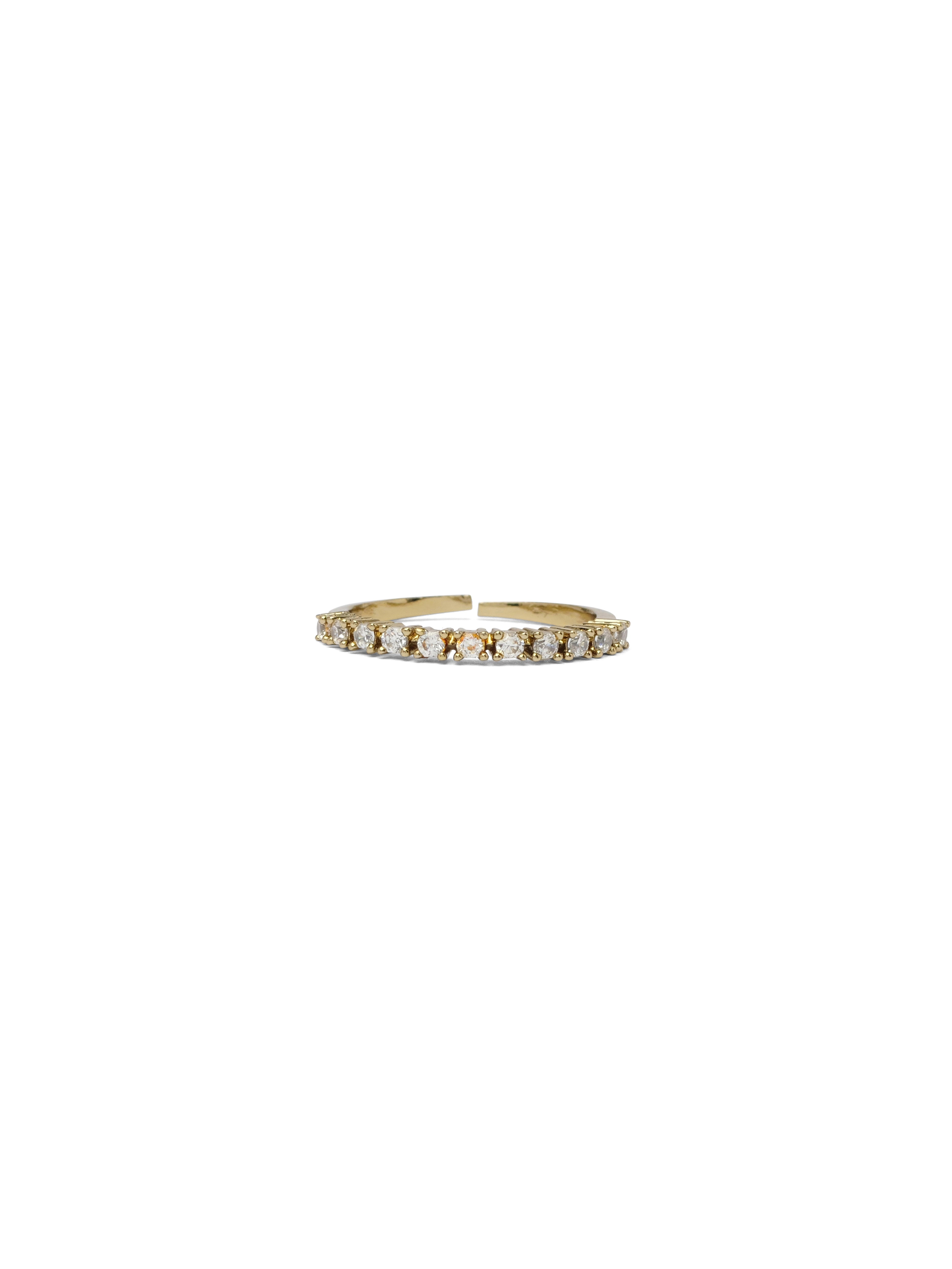 Evie Cubic Zirconia Ring in White and Antique Gold