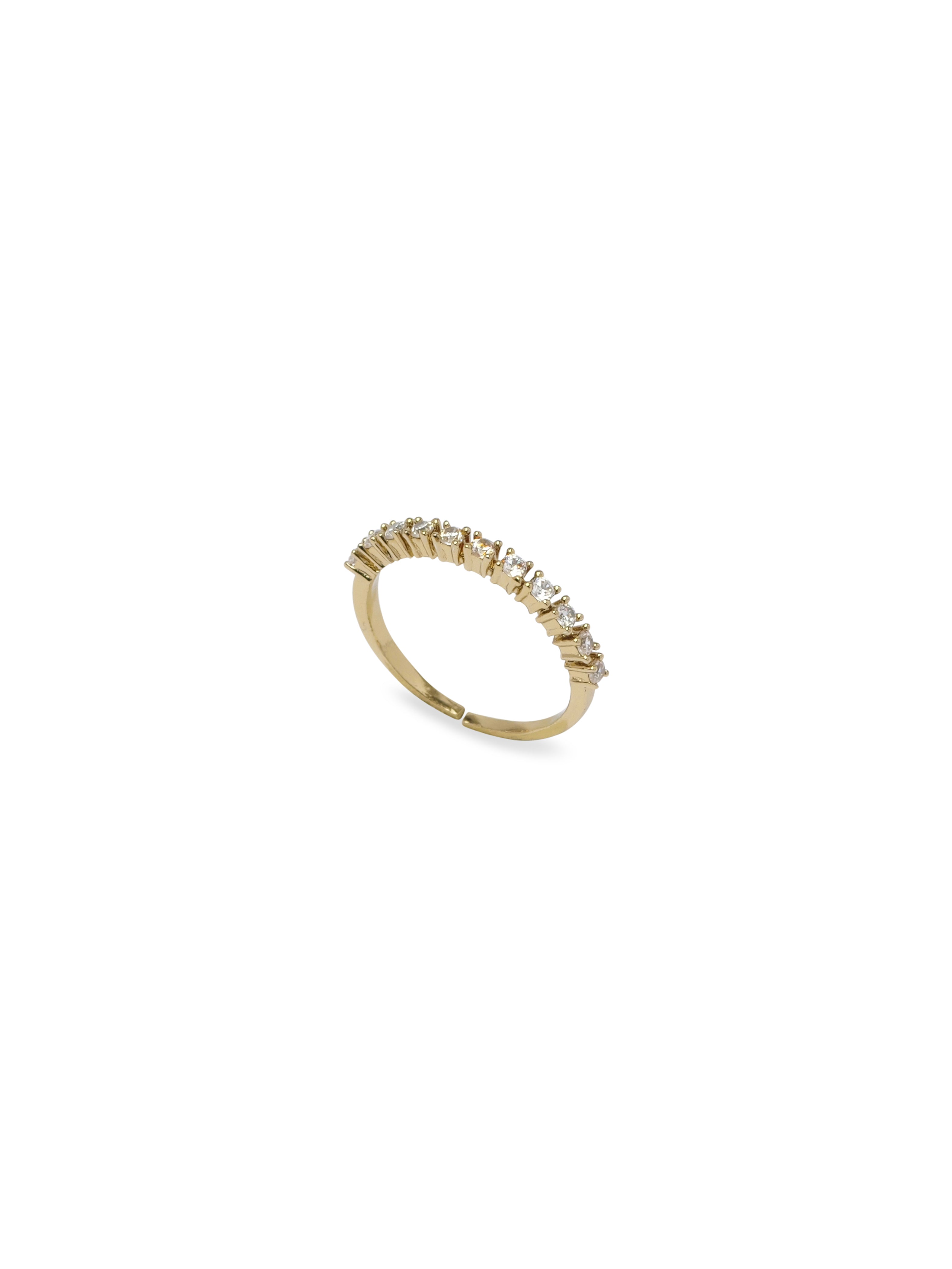 Evie Cubic Zirconia Ring in White and Antique Gold