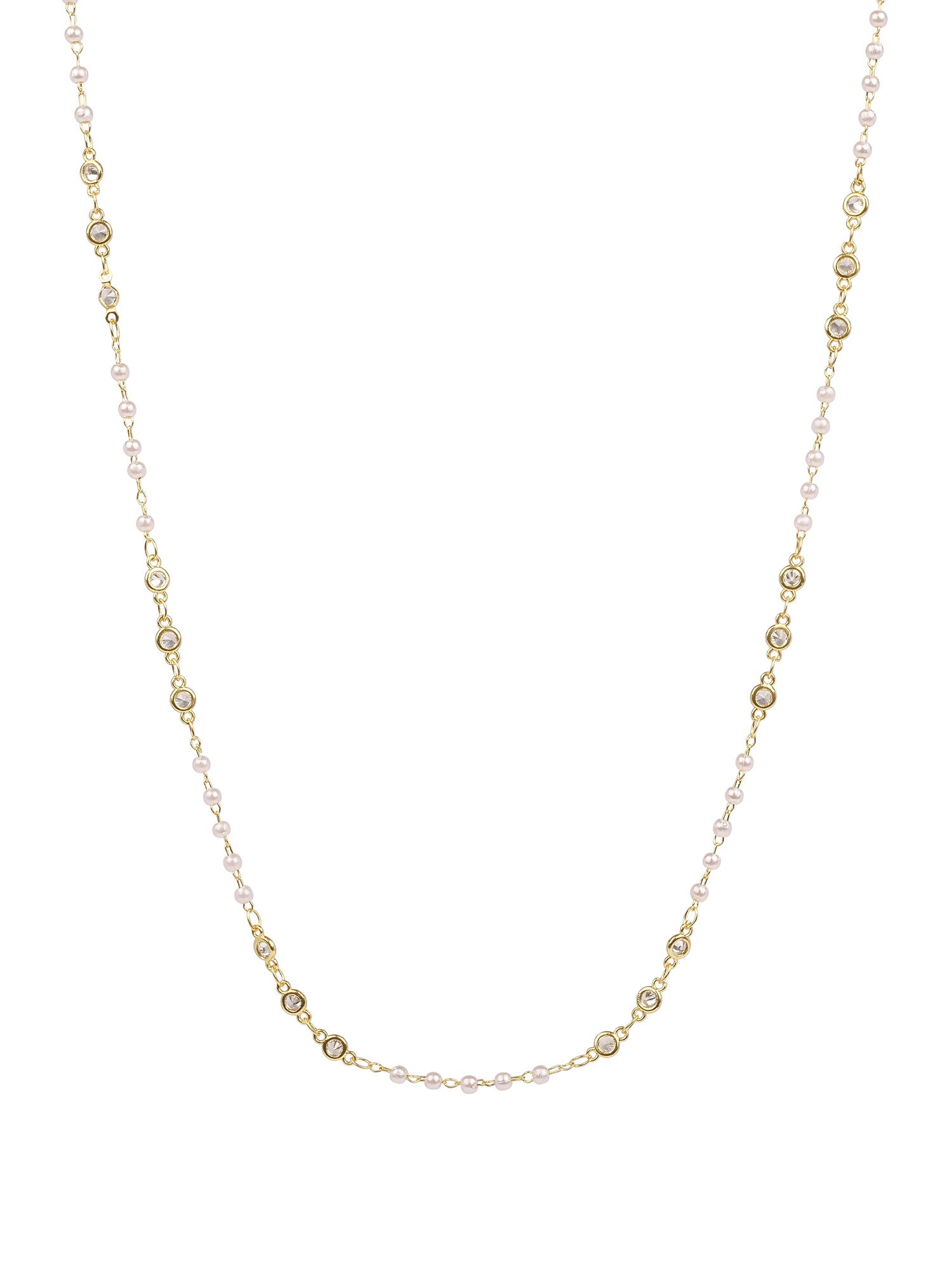 Delicate Pearl and White Crystal Chain