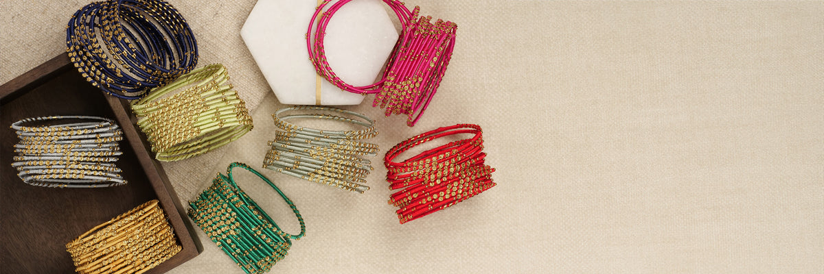 Thread Bangles | Vibrant colours, cotton woven bangle sets