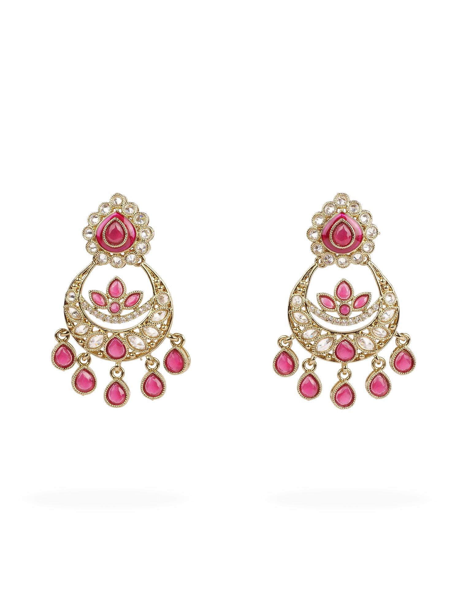 Fariha Small Earrings in Hot Pink