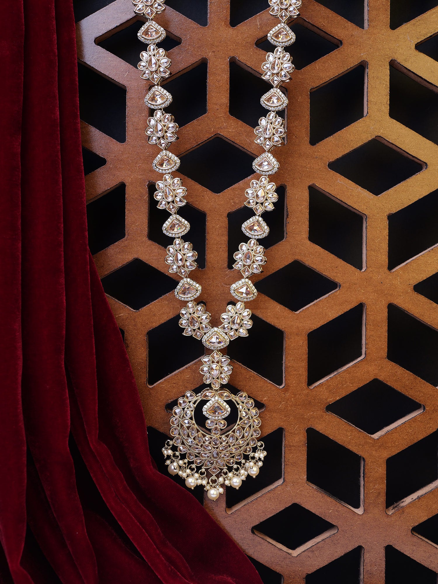 Ferozah Rani Haar in Champagne and Antique Gold