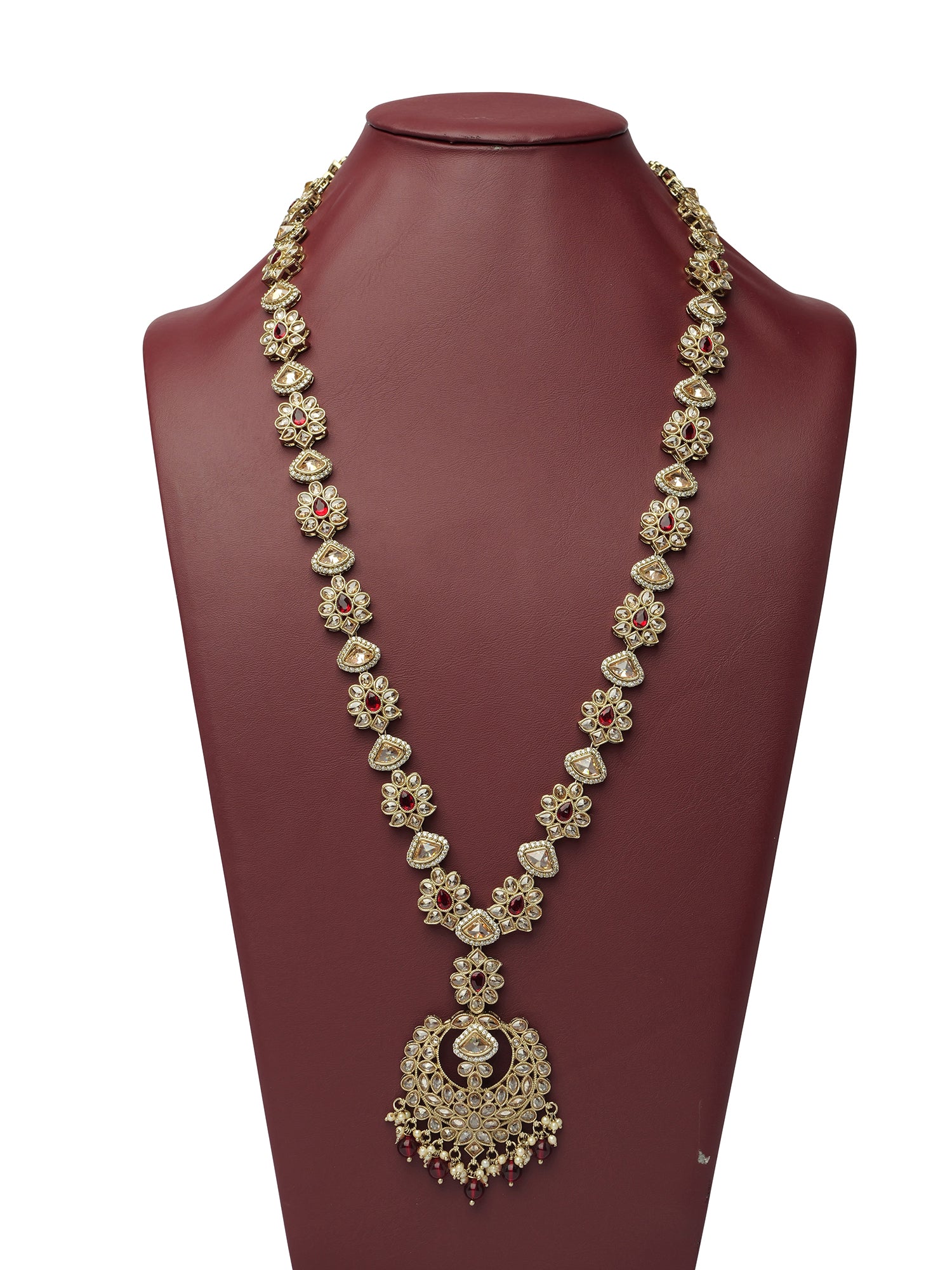 Ferozah Rani Haar in Maroon and Antique Gold