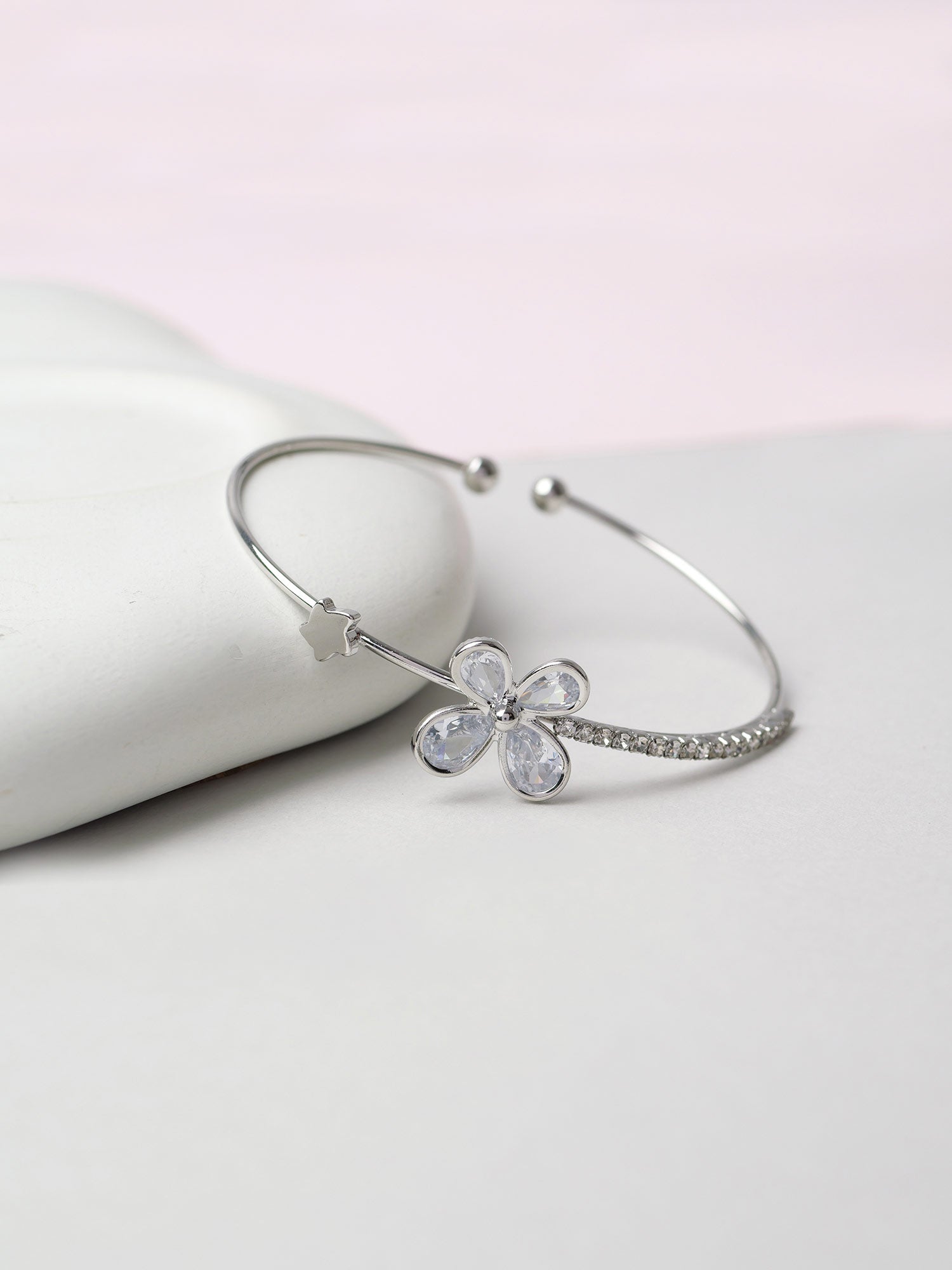 Flora Children's Bracelet in Rhodium