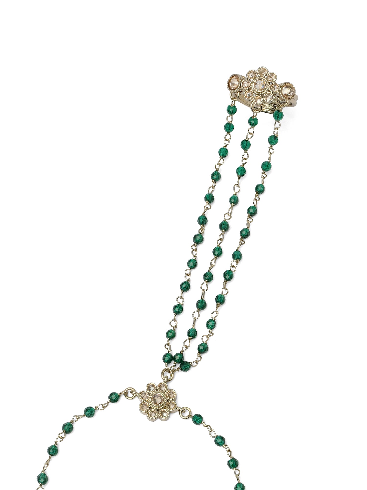 Forever Floral Triple Hand Chain in Green