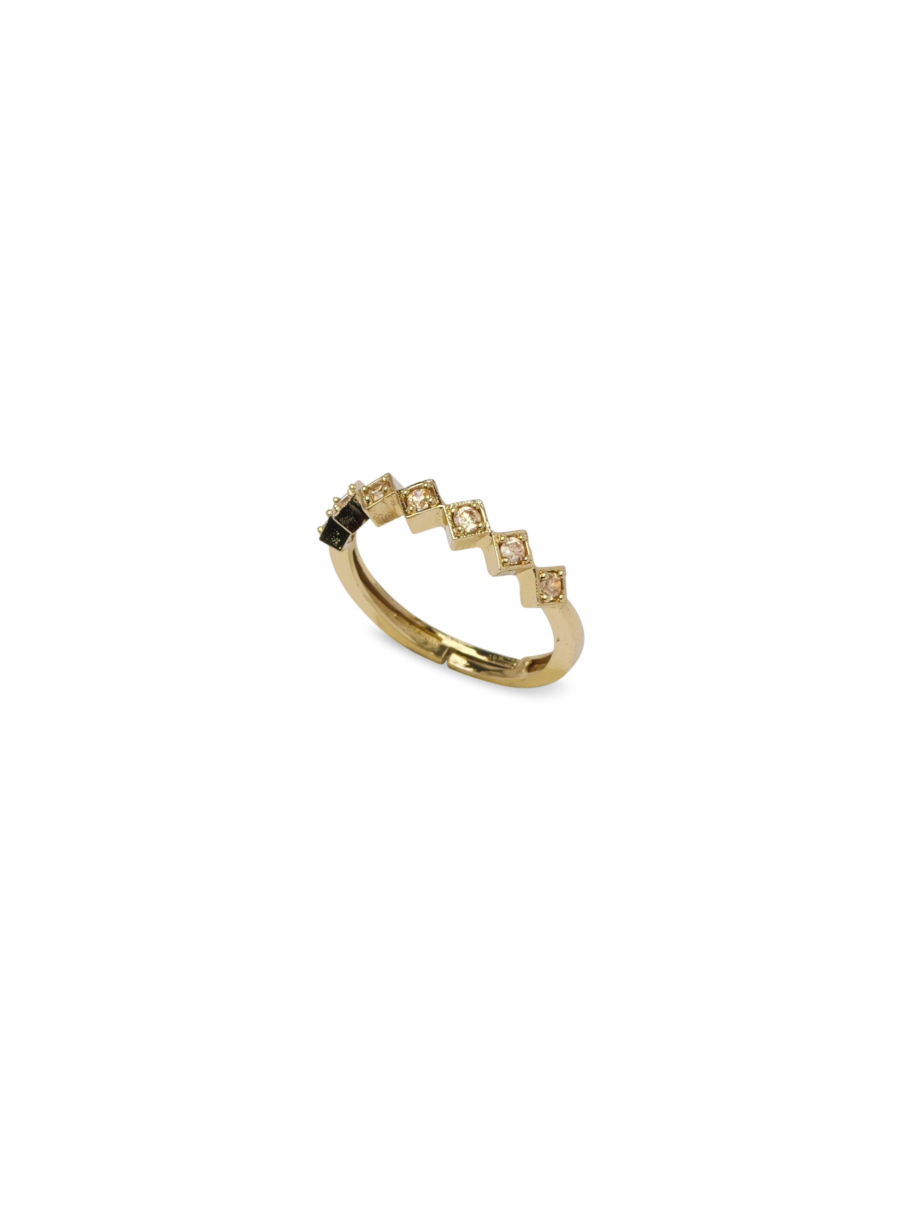 Freya Cubic Zirconia Ring in Champagne and Antique Gold