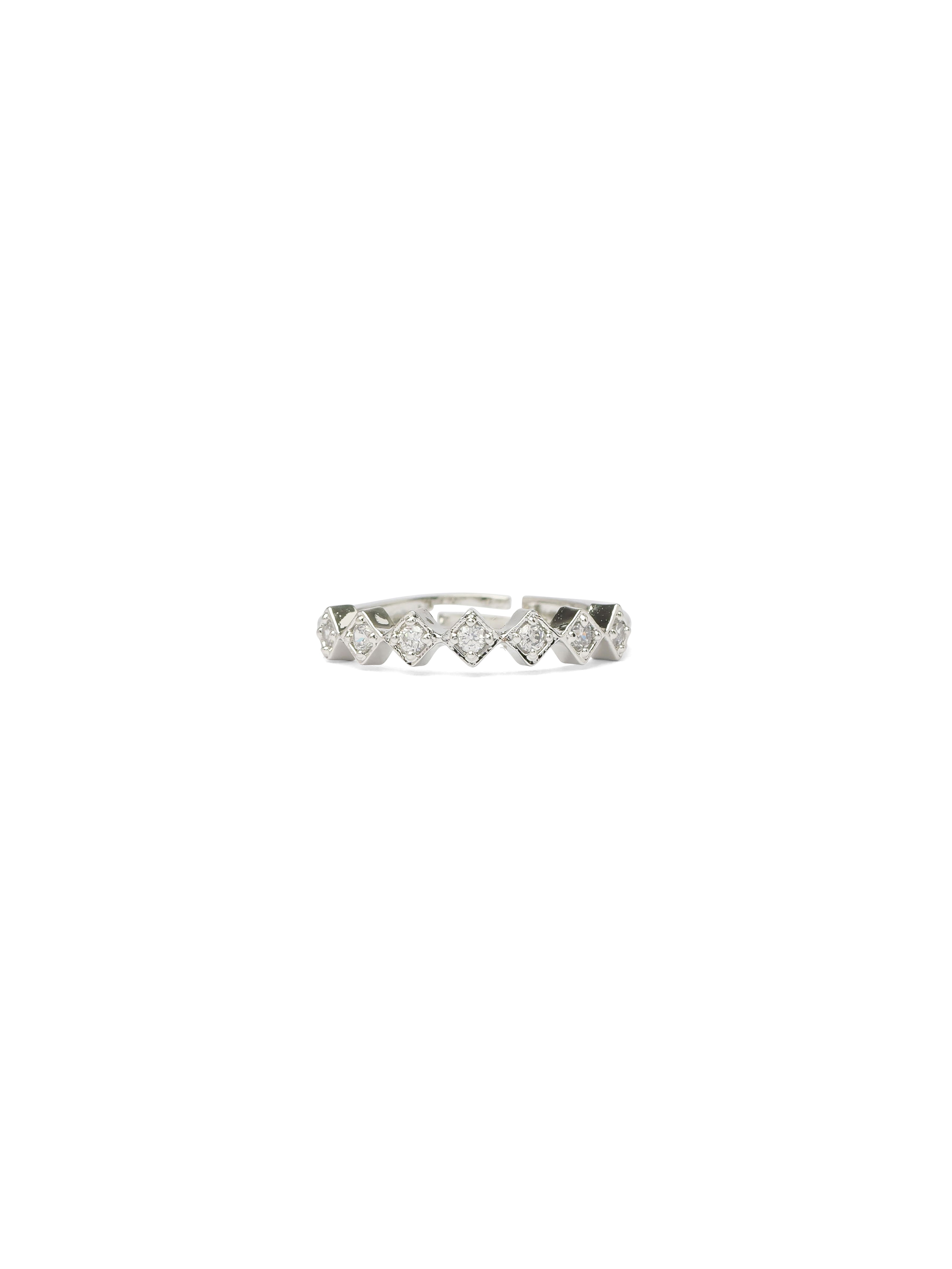 Freya Cubic Zirconia Ring in Rhodium