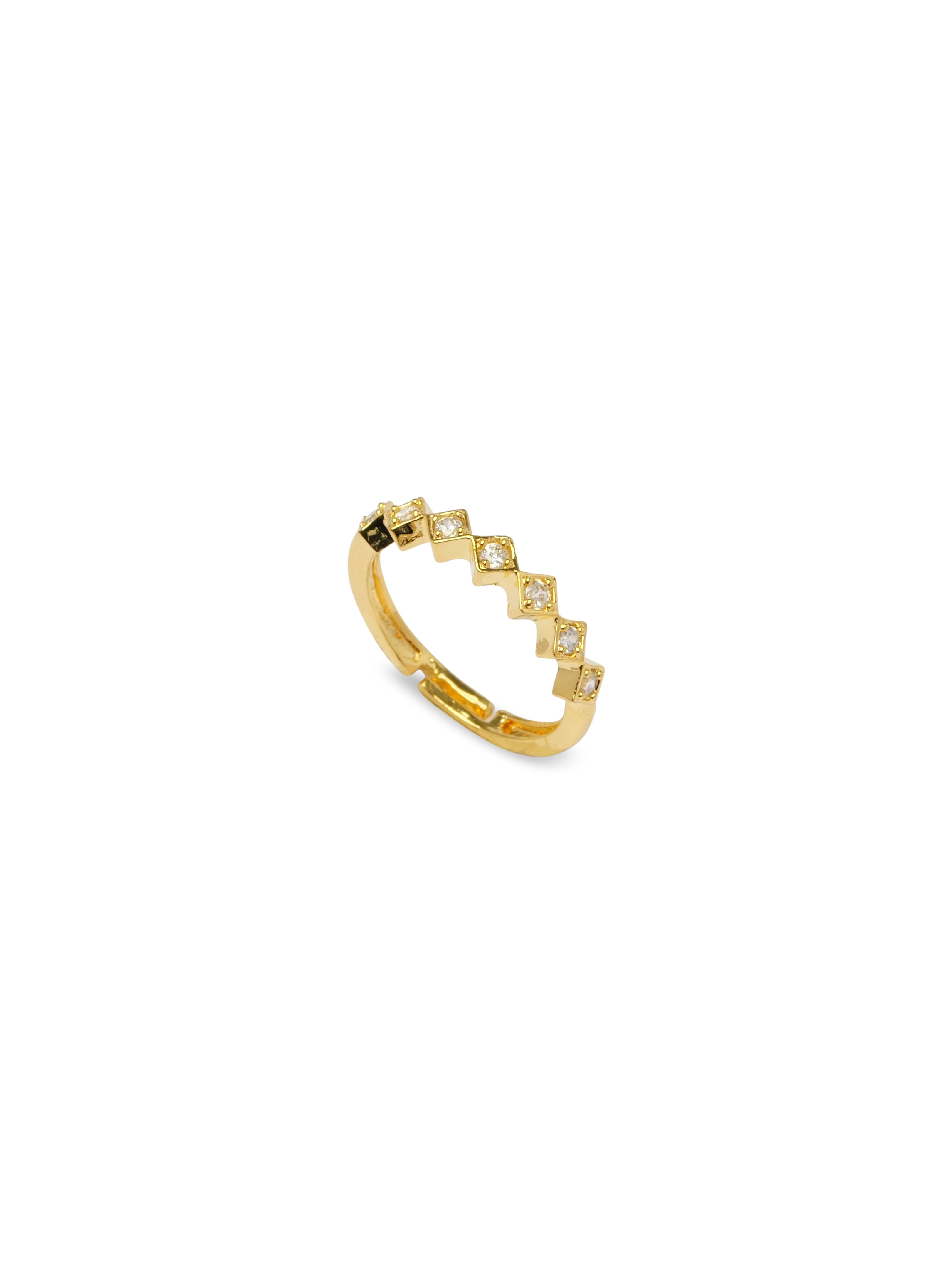 Freya Cubic Zirconia Ring in White and Gold