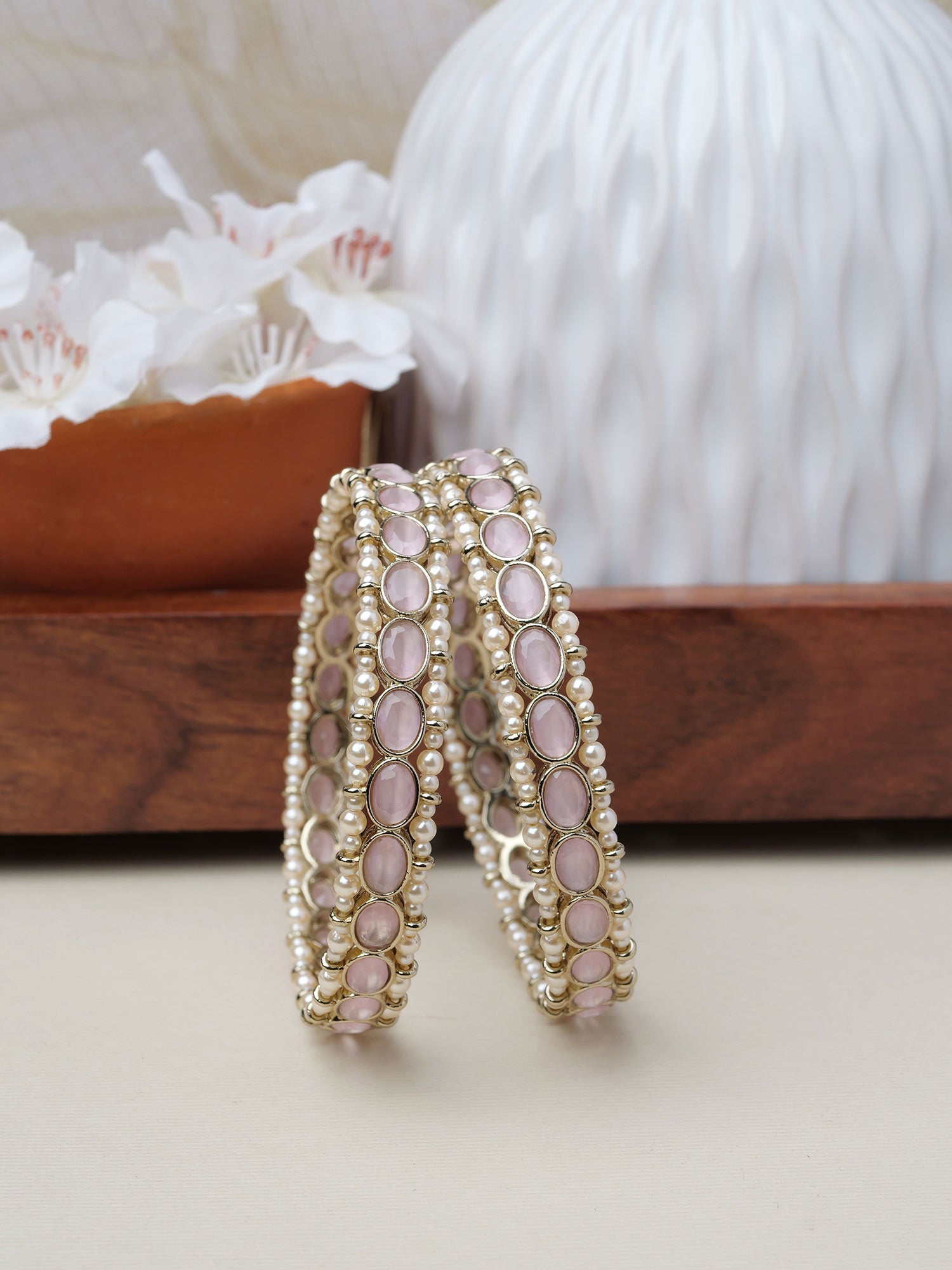 Gauri Pearl Kadas in Light Pink