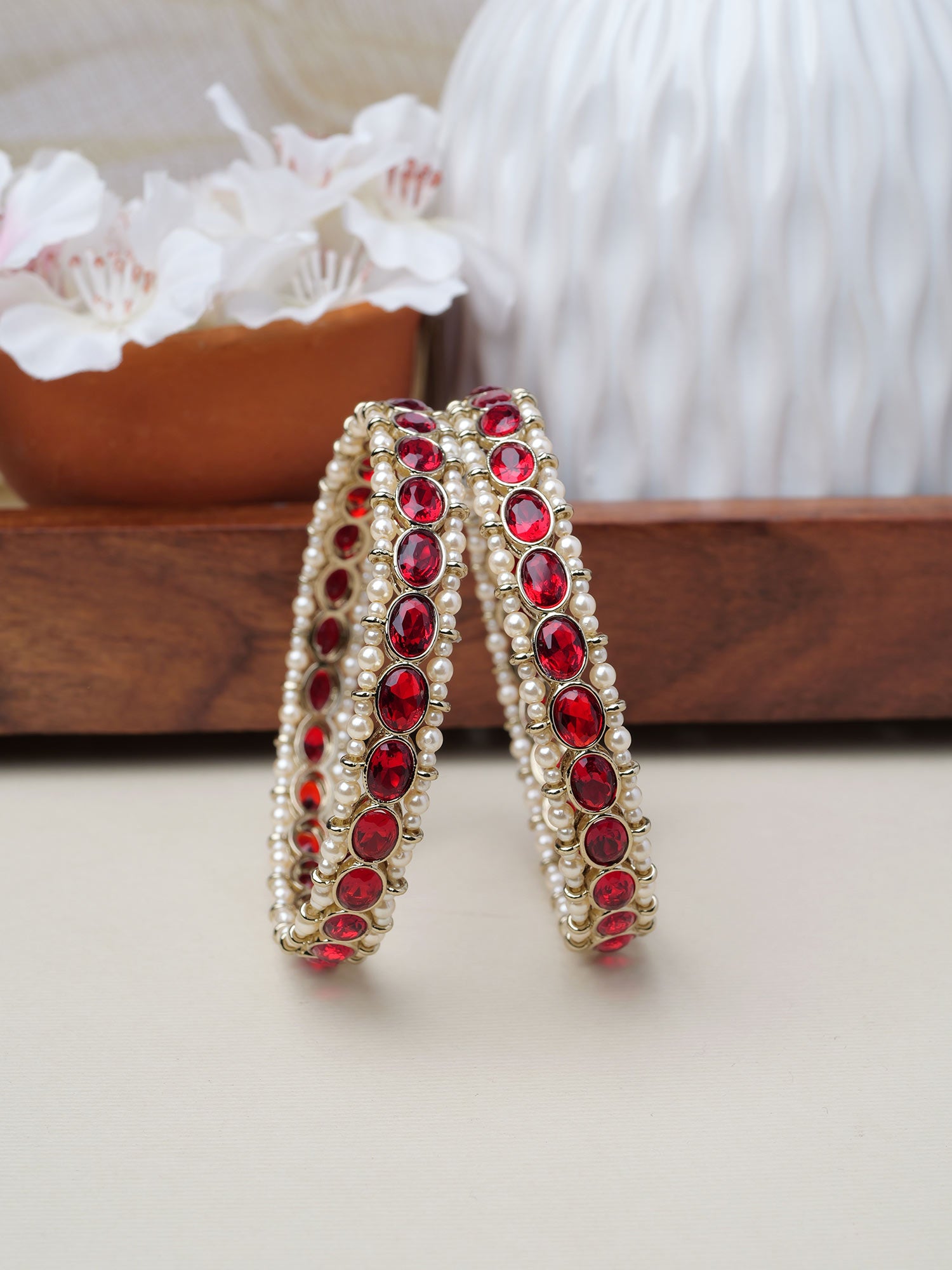 Gauri Pearl Kadas in Maroon