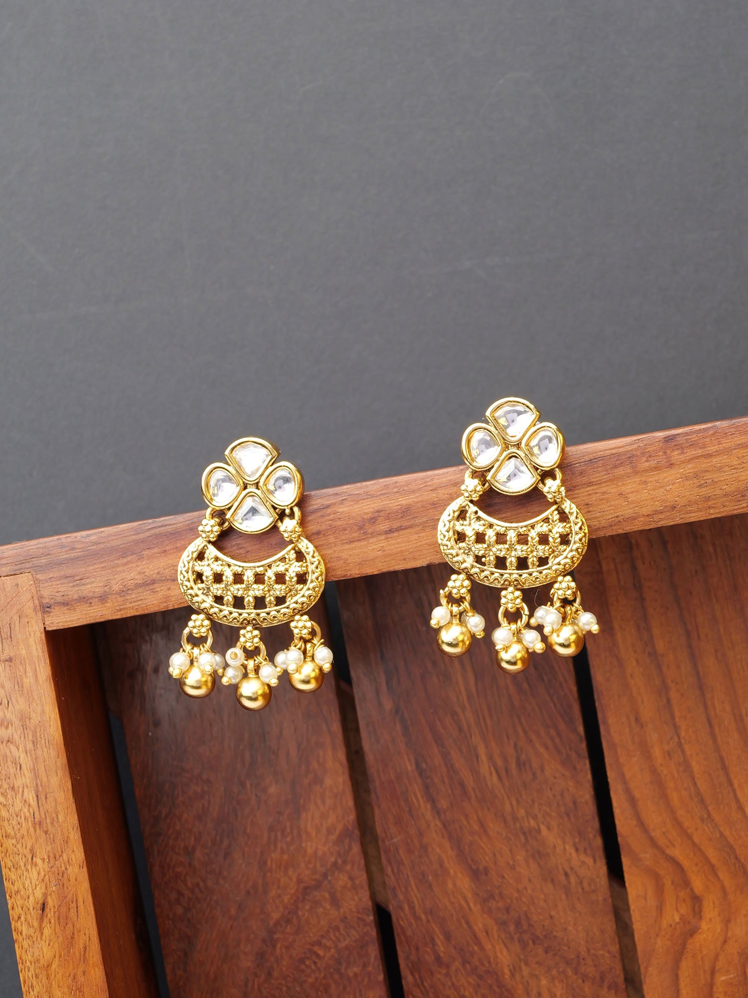 Geetanjli Chandbali Earrings in White
