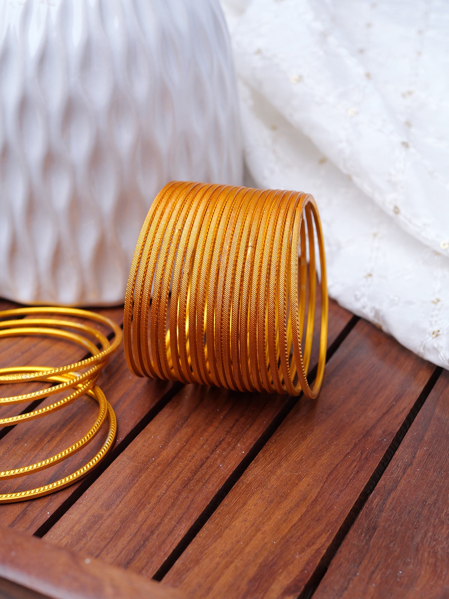 Golden Yellow Shimmer Bangles