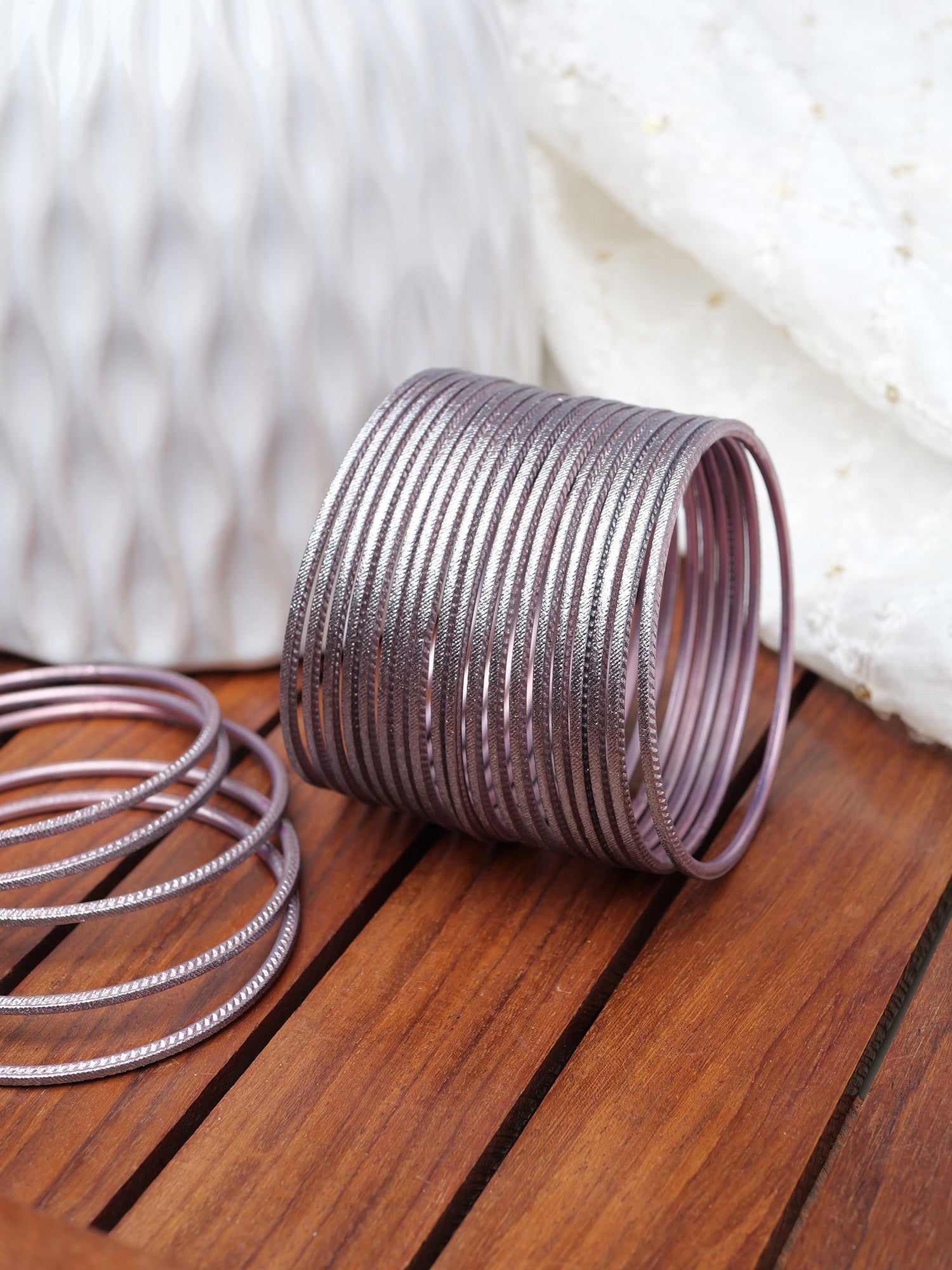 Grey Brown Shimmer Bangles